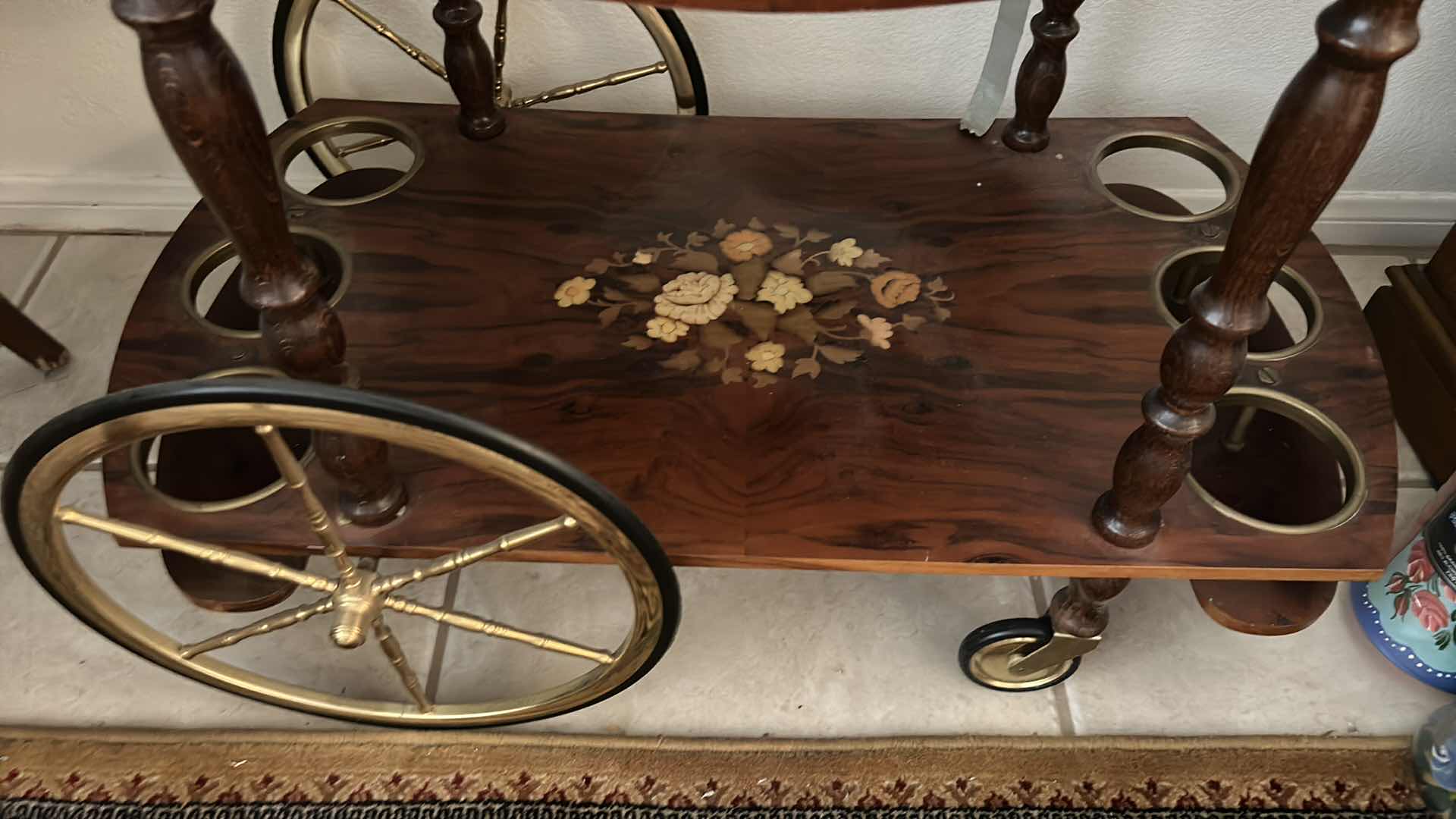 Photo 6 of VINTAGE PAINTED BARCART 30“ x 16“ x 26