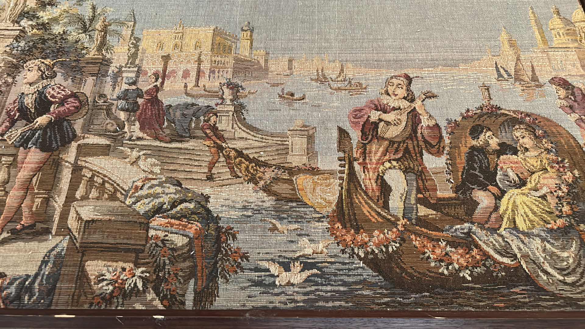 Photo 1 of FRAMED VINTAGE BELGIUM WOVEN TAPESTRY ARTWORK 41” x H20”