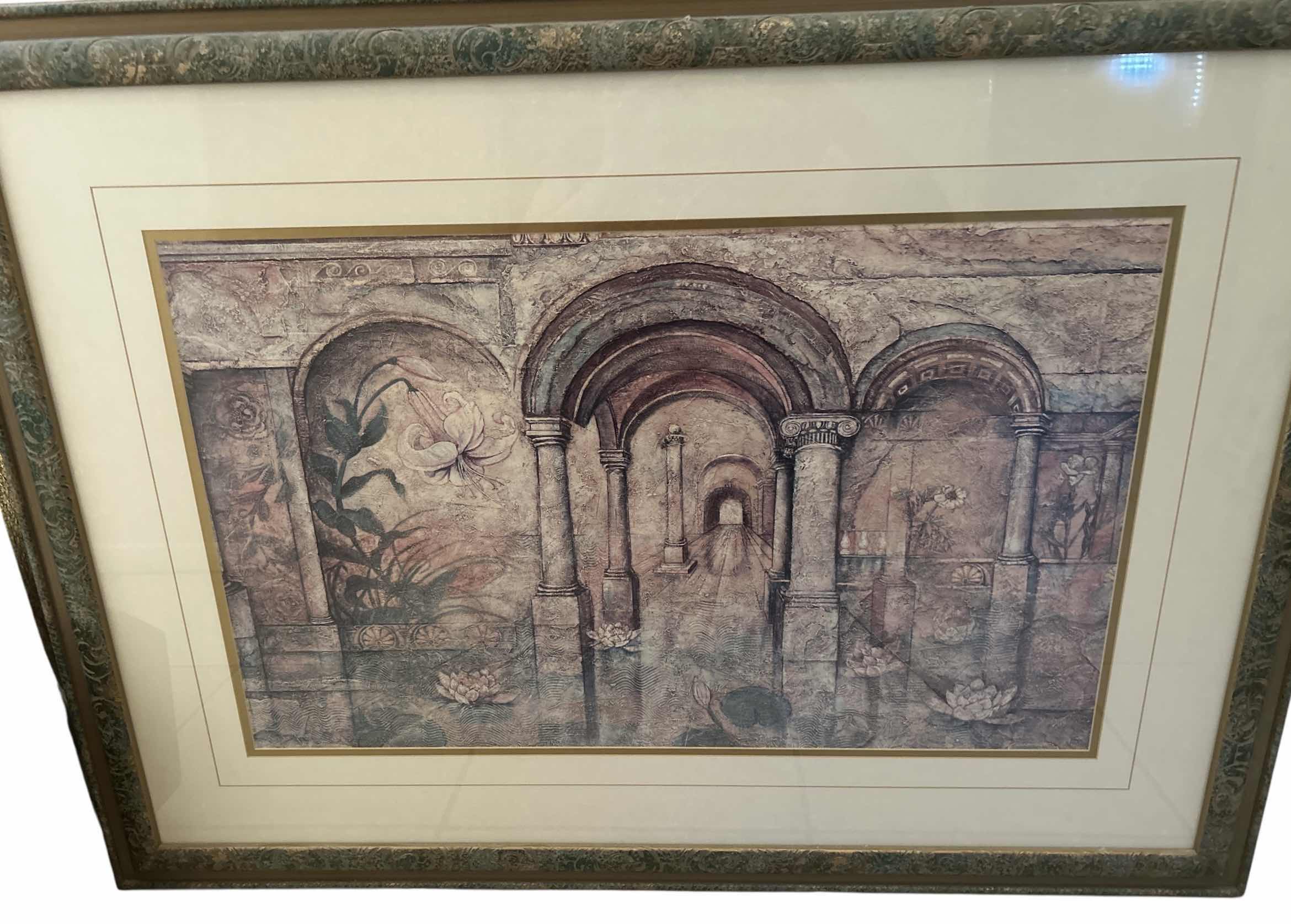 Photo 1 of FRAMED ARCHITECTURAL ARTWORK WITH FLORAL ACCENTS 44” x H33”