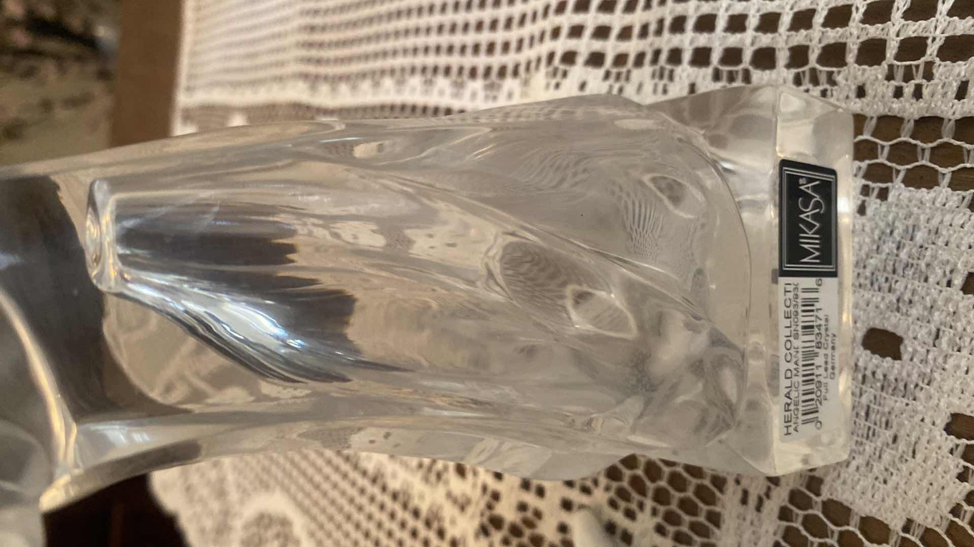 Photo 1 of CERAMIC ANGEL & MIKASA GLASS ANGEL FIGURINE H8 1/2”