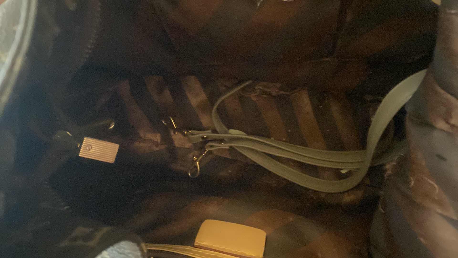 Photo 1 of LANY HANDBAG - HANDLE REQUIRES REPAIR 14” x 12”