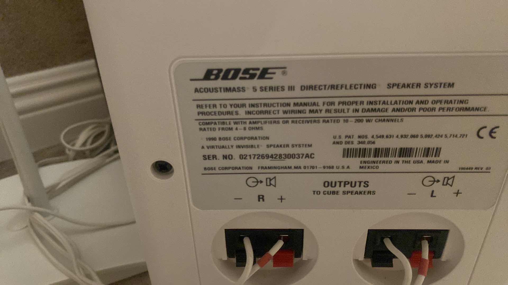 Photo 1 of 3 PIECE BOSE SPEAKER SYSTEM