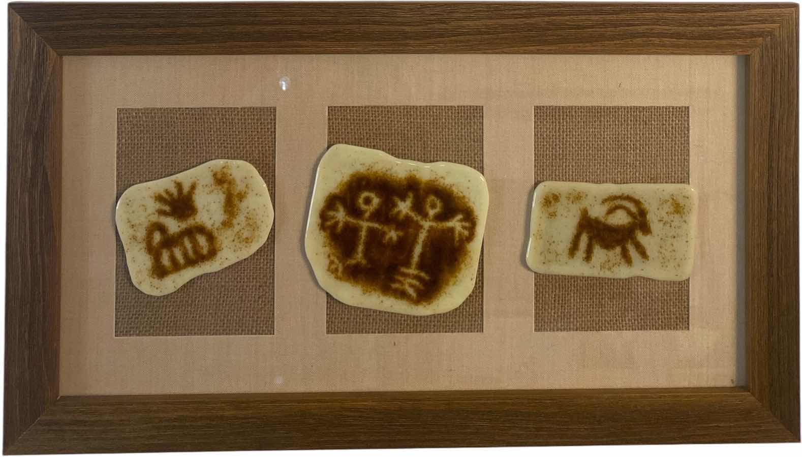 Photo 1 of FRAMED CERAMIC FOSSIL PRINTS ARTWORK 22 1/2” x 12 1/2”