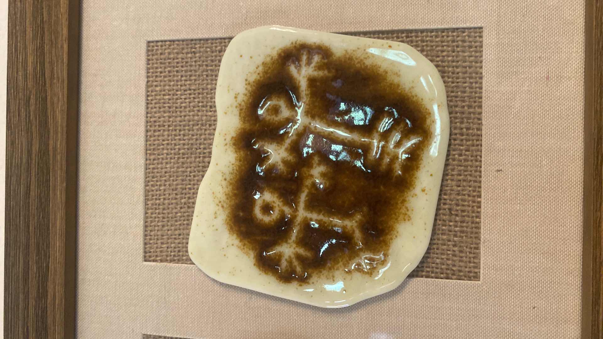 Photo 1 of FRAMED CERAMIC FOSSIL PRINTS ARTWORK 22 1/2” x 12 1/2”