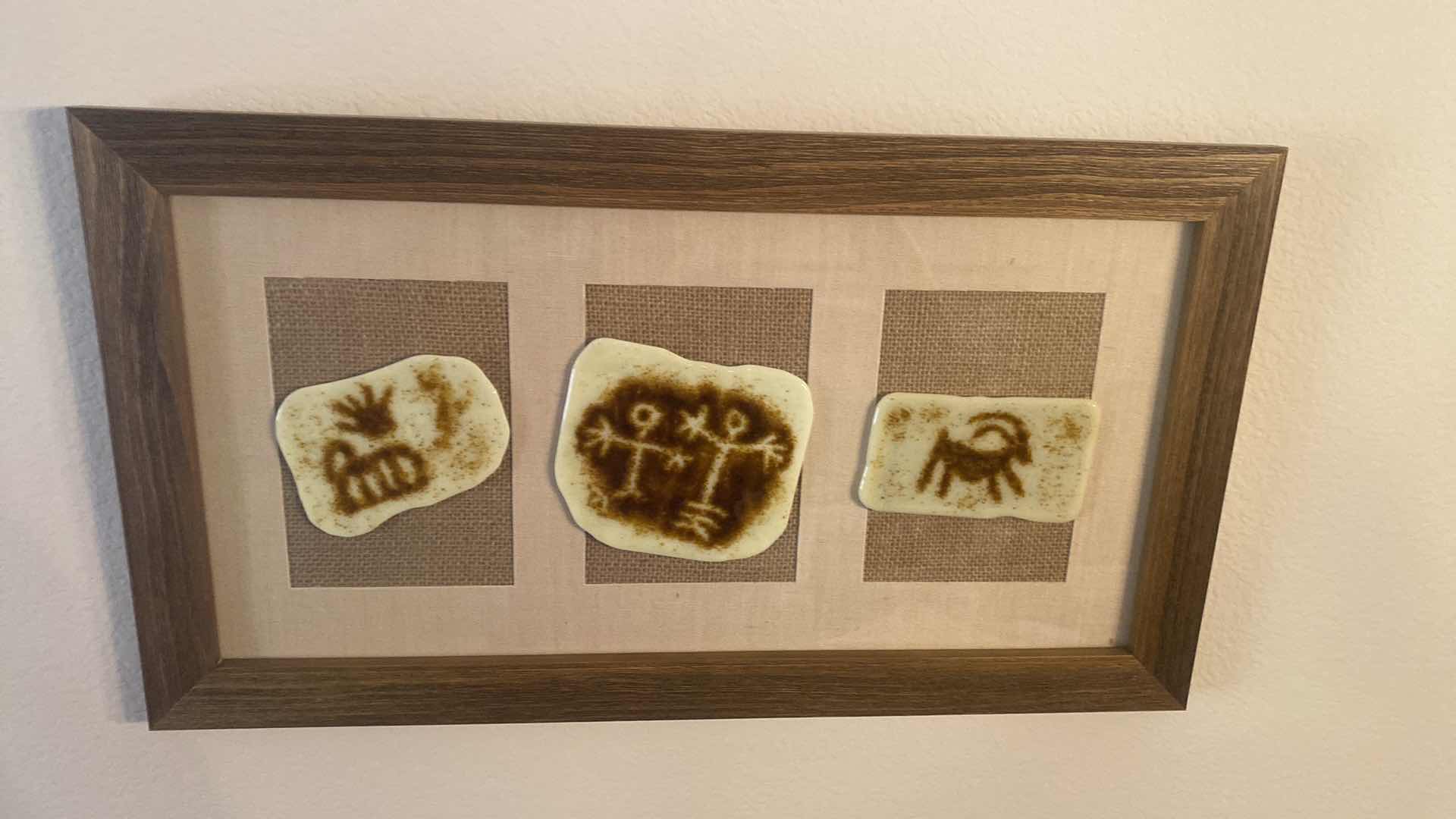 Photo 1 of FRAMED CERAMIC FOSSIL PRINTS ARTWORK 22 1/2” x 12 1/2”