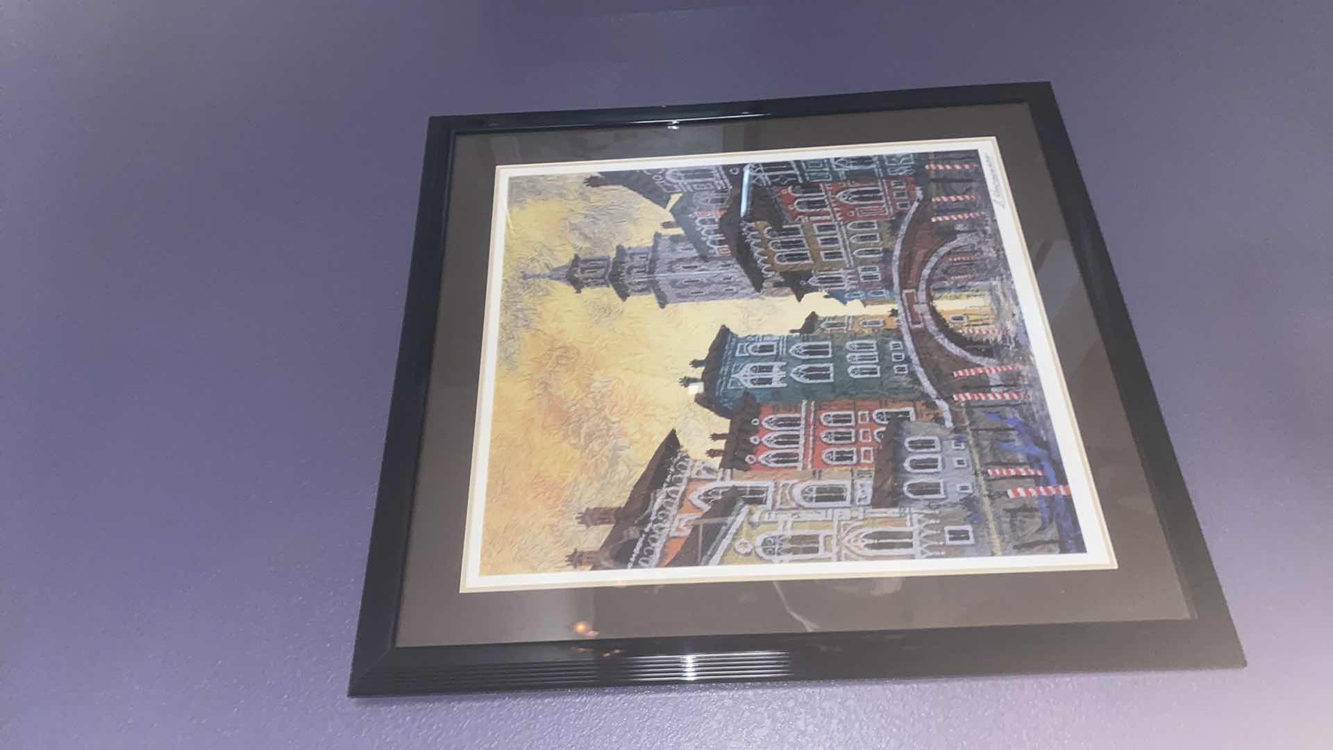 Photo 2 of FRAMED SERIOLITHOGRAPH  “VENICE YELLOW SUNSET” BY ANATOLE KRASNYANSKY ARTWORK 35“ x 39“