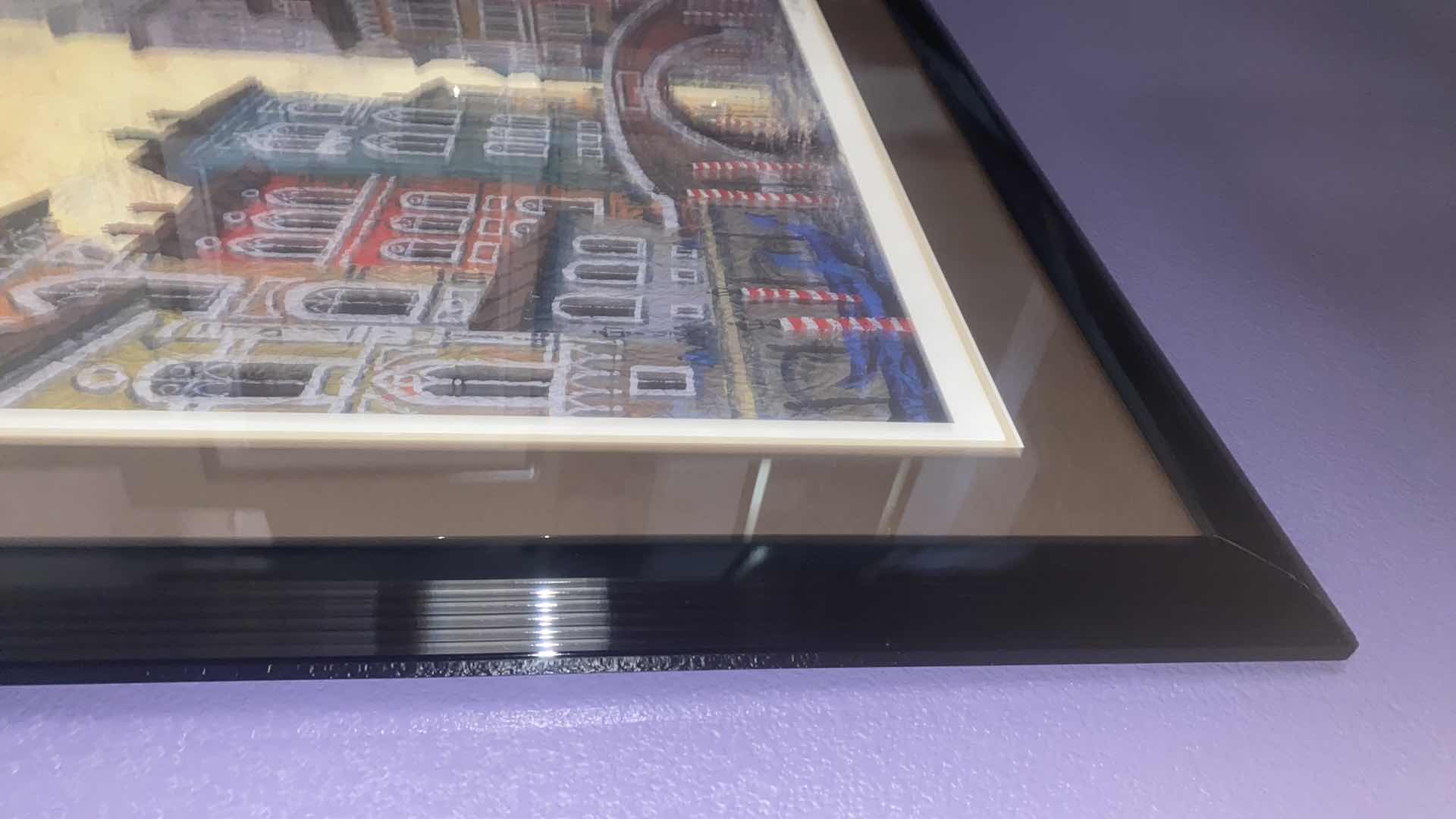 Photo 5 of FRAMED SERIOLITHOGRAPH  “VENICE YELLOW SUNSET” BY ANATOLE KRASNYANSKY ARTWORK 35“ x 39“