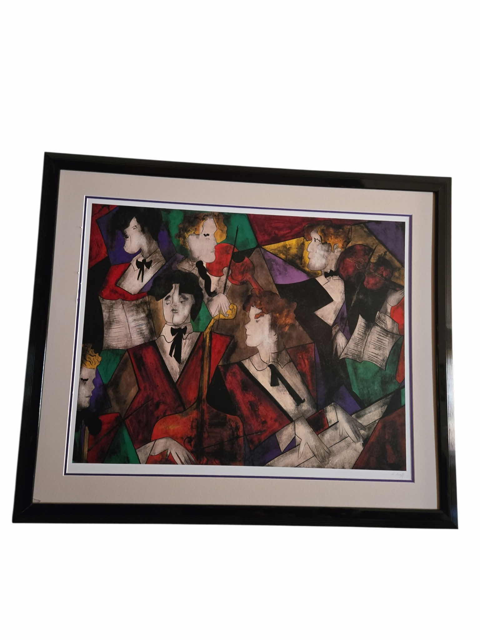 Photo 1 of FRAMED “GRAND ORCHESTRA” BY LINDA LE KINIFF SIGNED ARTWORK 41 1/2” x 36”