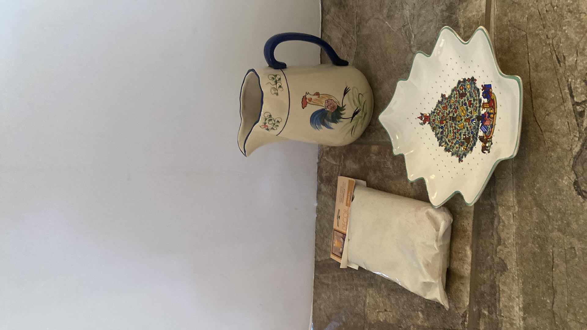 Photo 1 of HOLIDAY COOKIE DISH & PITCHER W/ROOSTER H7”