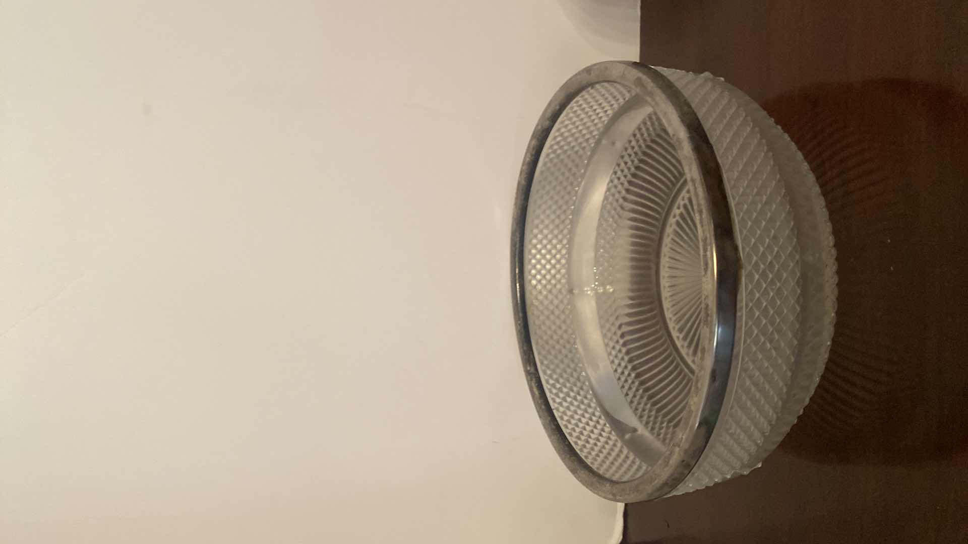 Photo 1 of 3 - CRYSTAL BOWLS - 2 TRIMMED WITH SILVER PLATE