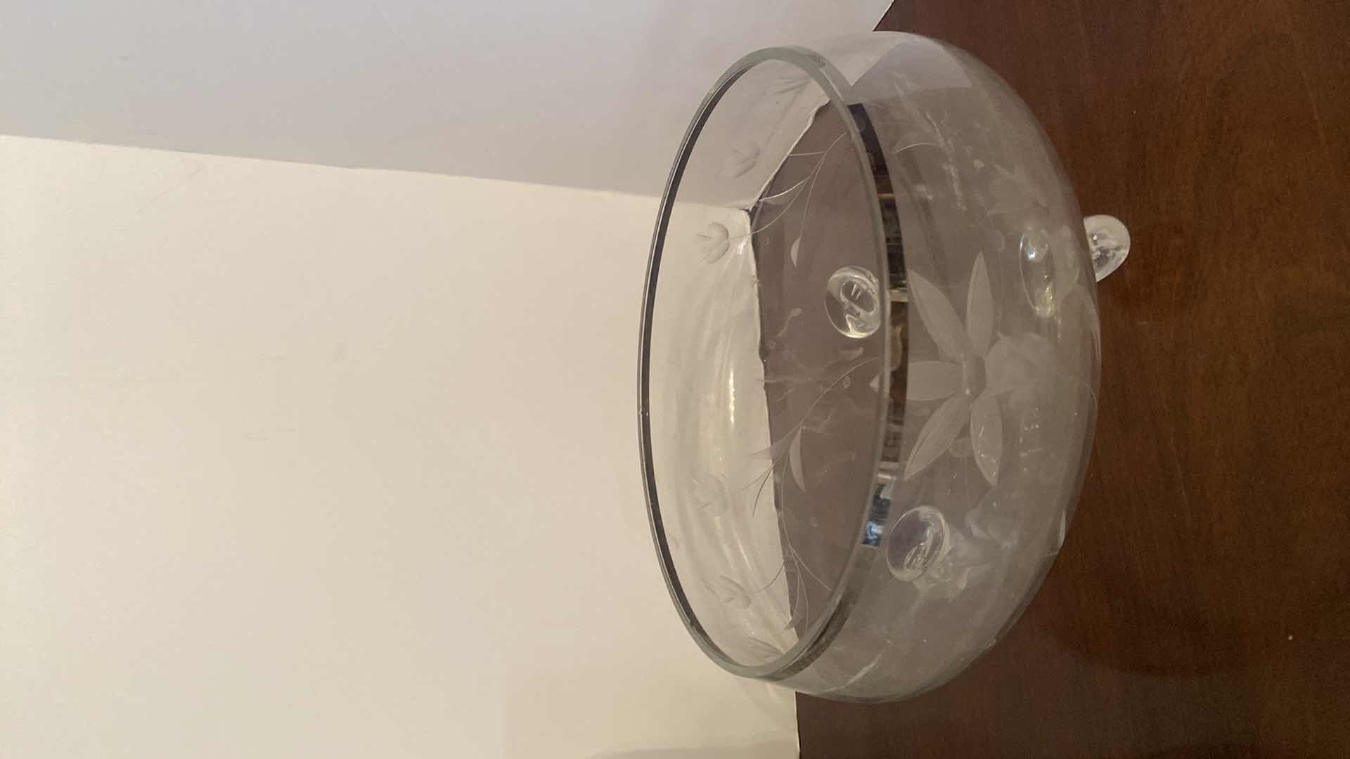 Photo 1 of 3 - CRYSTAL BOWLS - 2 TRIMMED WITH SILVER PLATE