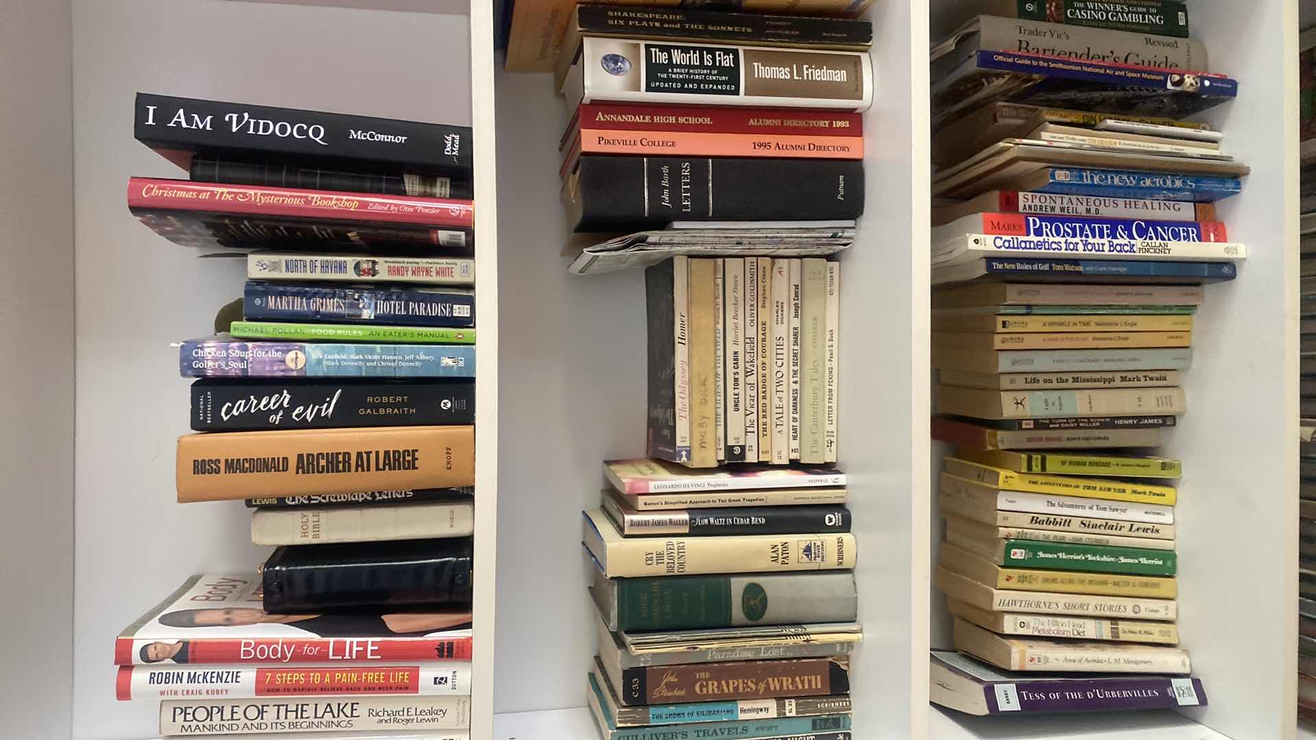 Photo 1 of 3 - SHELFS OF BOOKS - PAPER BACK & HARDBOUND - VARIOUS AUTHORS & GENRES