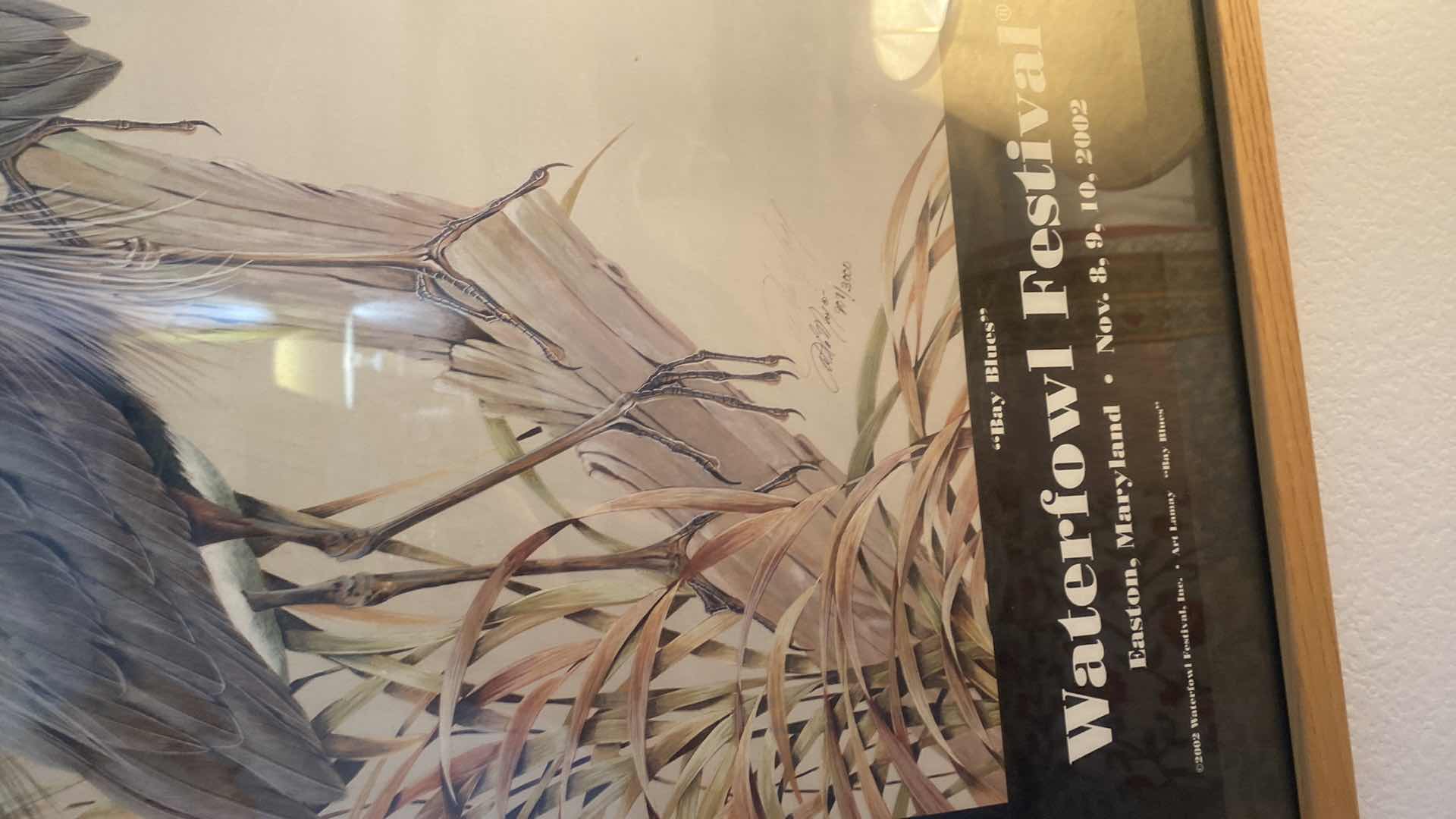 Photo 1 of FRAMED 2002 WATERFOWL FESTIVAL POSTER SIGNED NUMBERED POSTER-ARTWORK  13” x31”