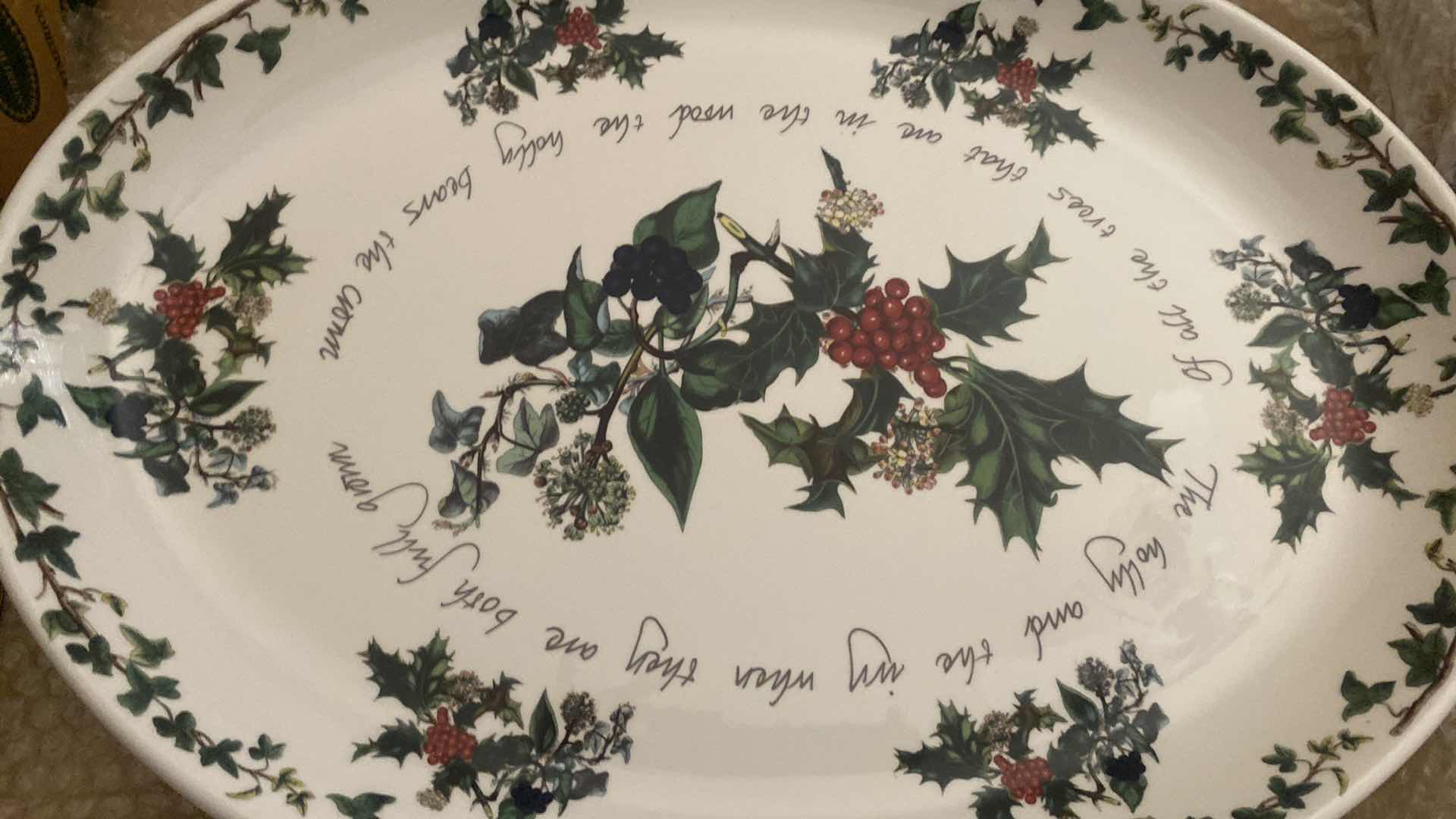 Photo 1 of LARGE HOLLY & IVY TURKEY PLATTER 20”
