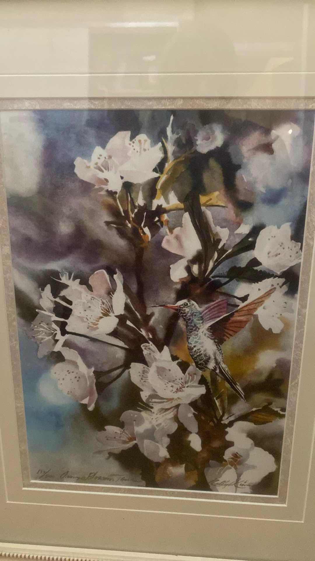 Photo 1 of FRAMED FLORAL PRINT SIGNED NUMBERED ARTWORK 18 1/2” x 22 1/2”