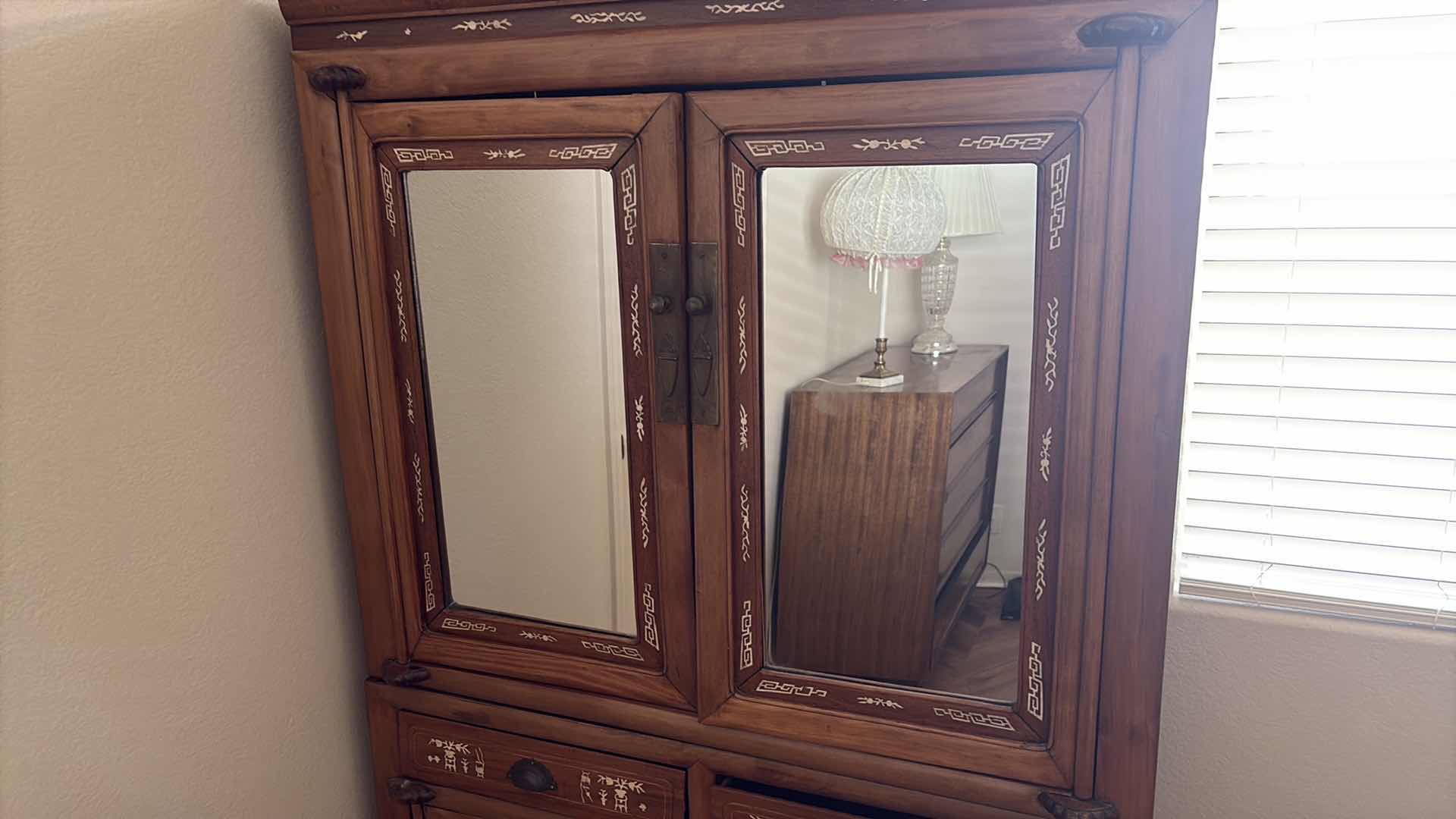 Photo 1 of CHINESE OX BONE TWO PIECE SHOWCASE 40”x18” H69”