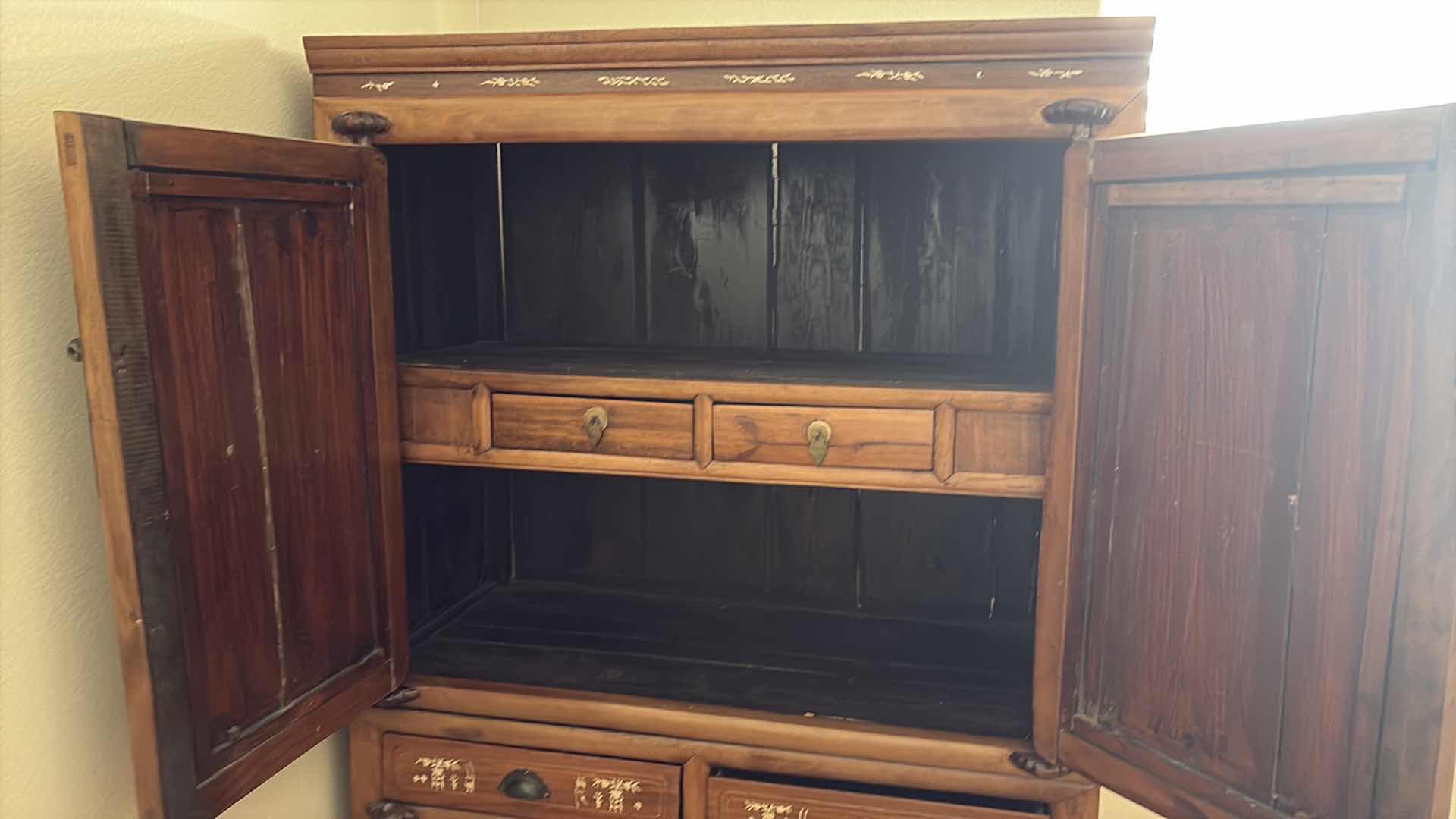 Photo 1 of CHINESE OX BONE TWO PIECE SHOWCASE 40”x18” H69”