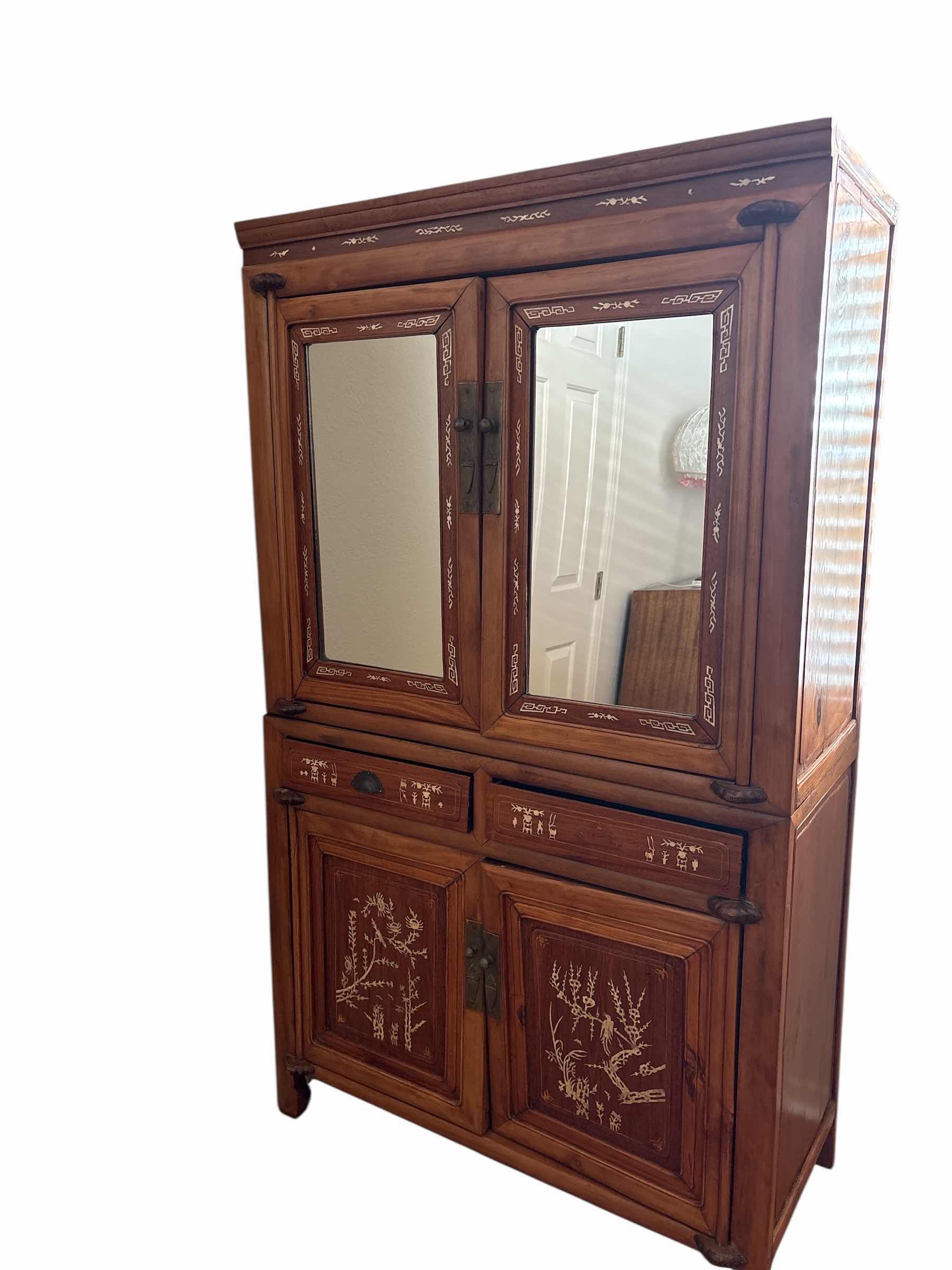 Photo 1 of CHINESE OX BONE TWO PIECE SHOWCASE 40”x18” H69”