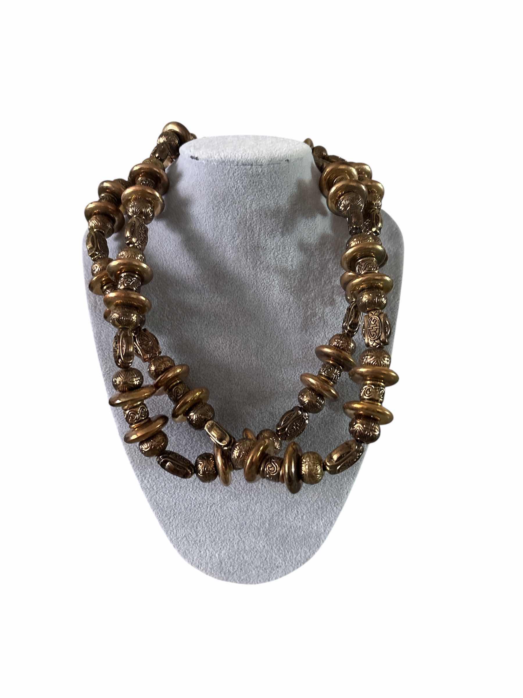 Photo 1 of FAUX METAL DOUBLE BEADED NECKLACE