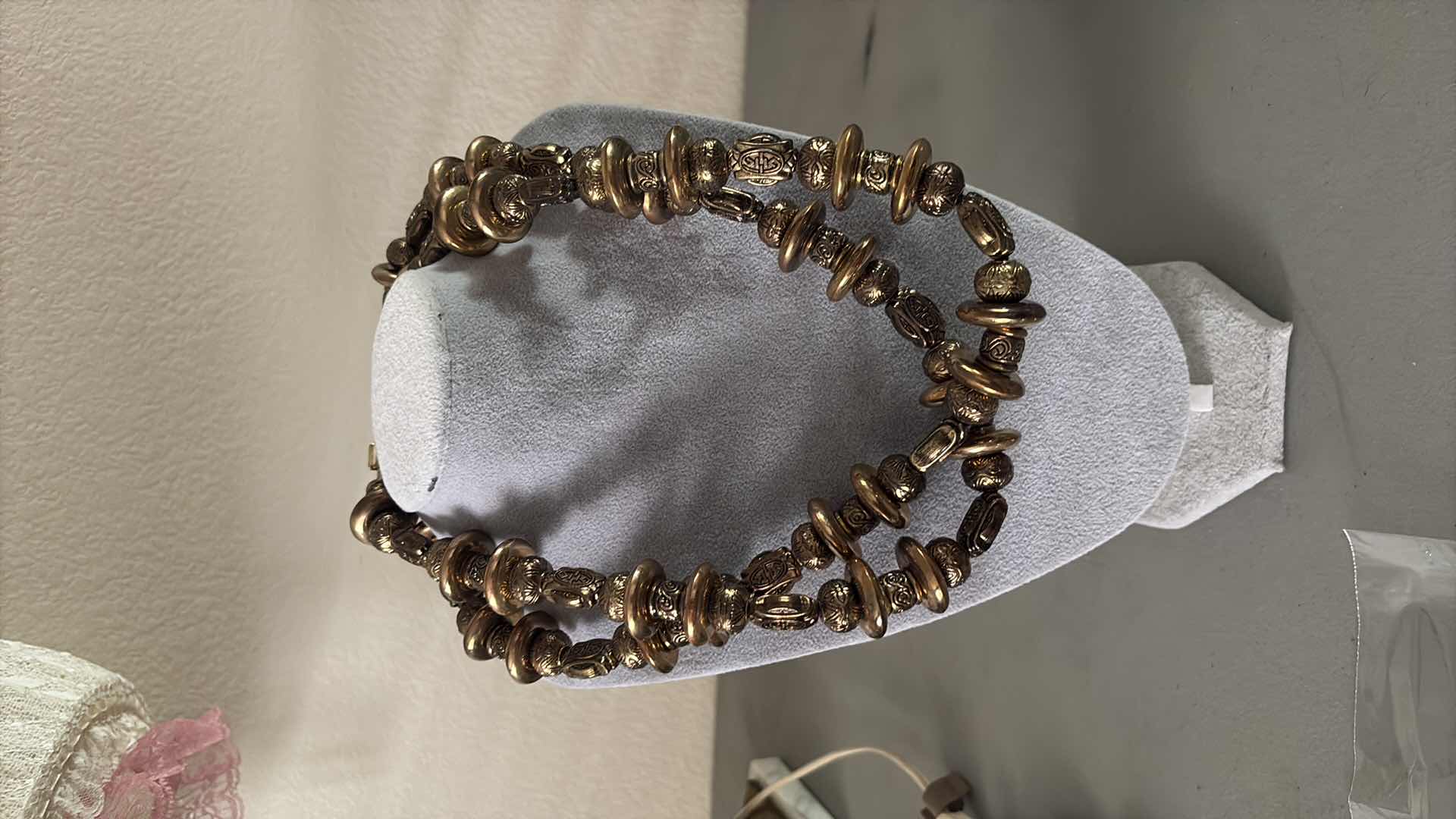 Photo 1 of FAUX METAL DOUBLE BEADED NECKLACE