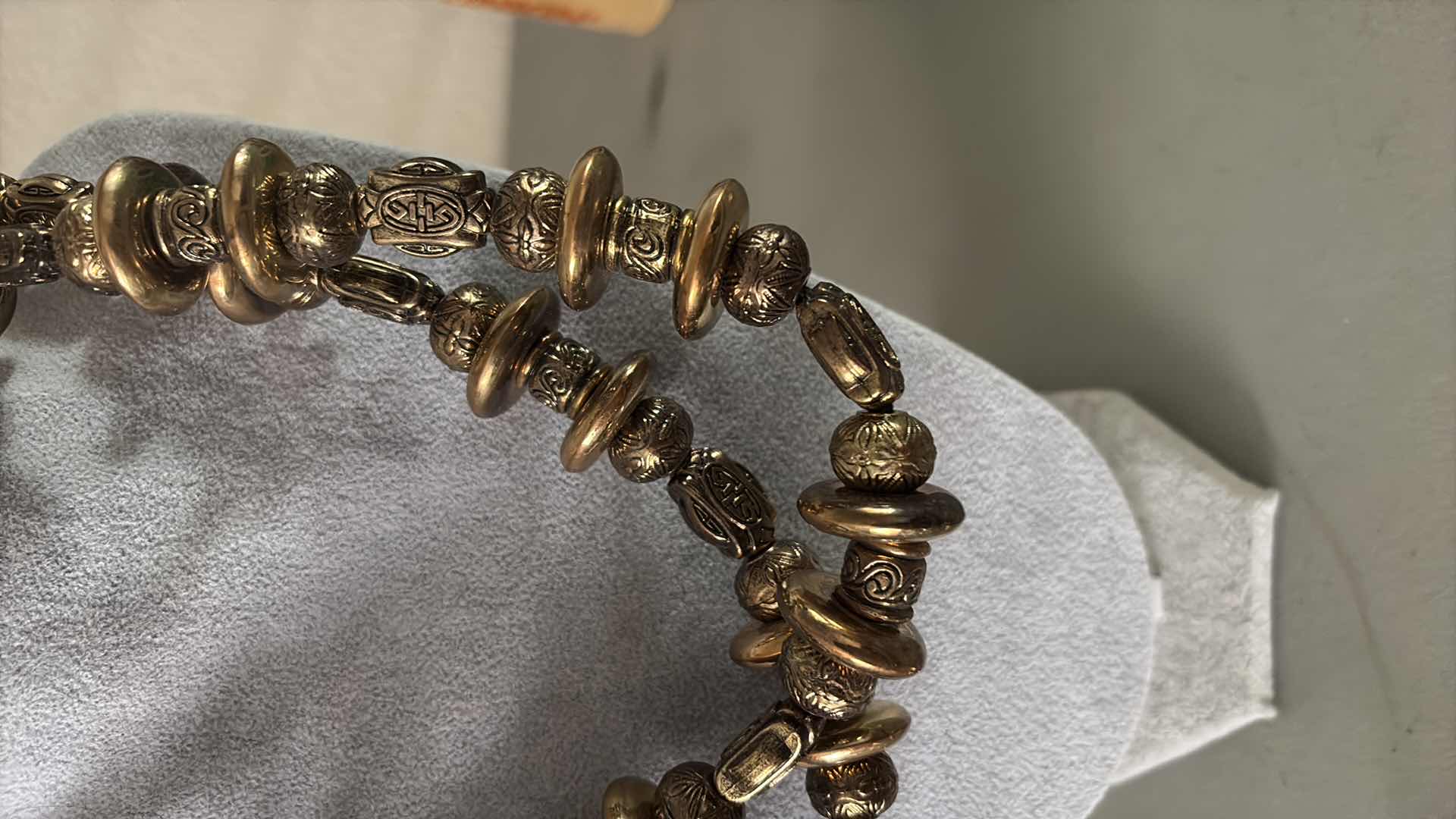 Photo 1 of FAUX METAL DOUBLE BEADED NECKLACE