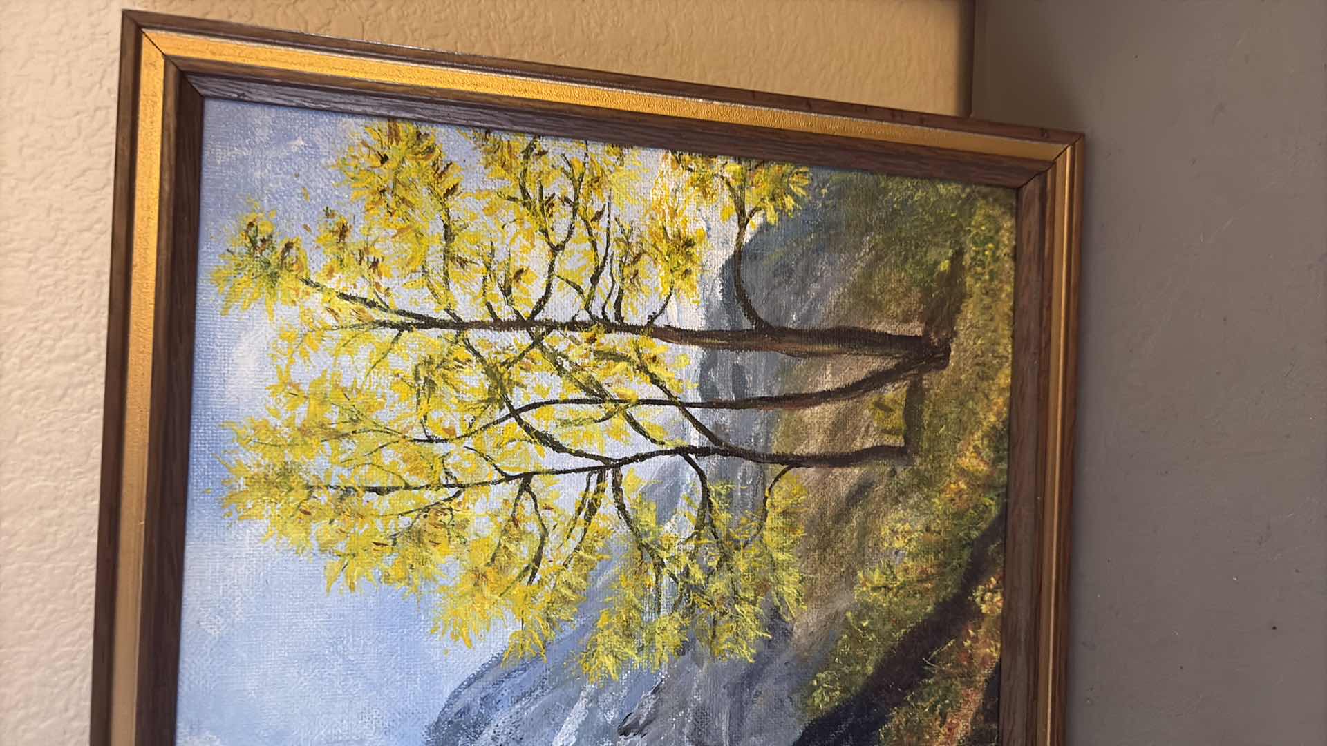 Photo 1 of FRAMED MOUNTAIN LANDSCAPE PAINTING ARTWORK 15”x12”