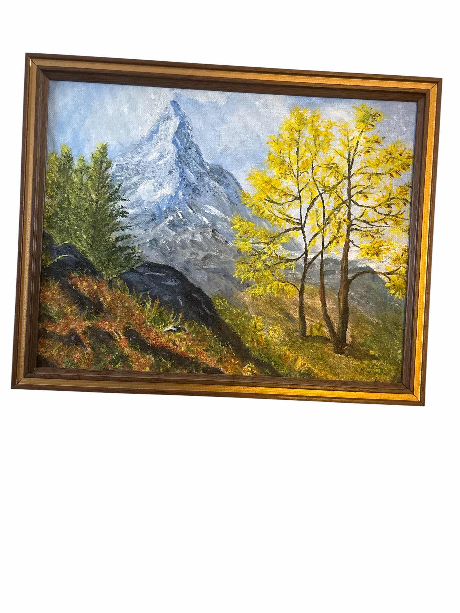 Photo 1 of FRAMED MOUNTAIN LANDSCAPE PAINTING ARTWORK 15”x12”