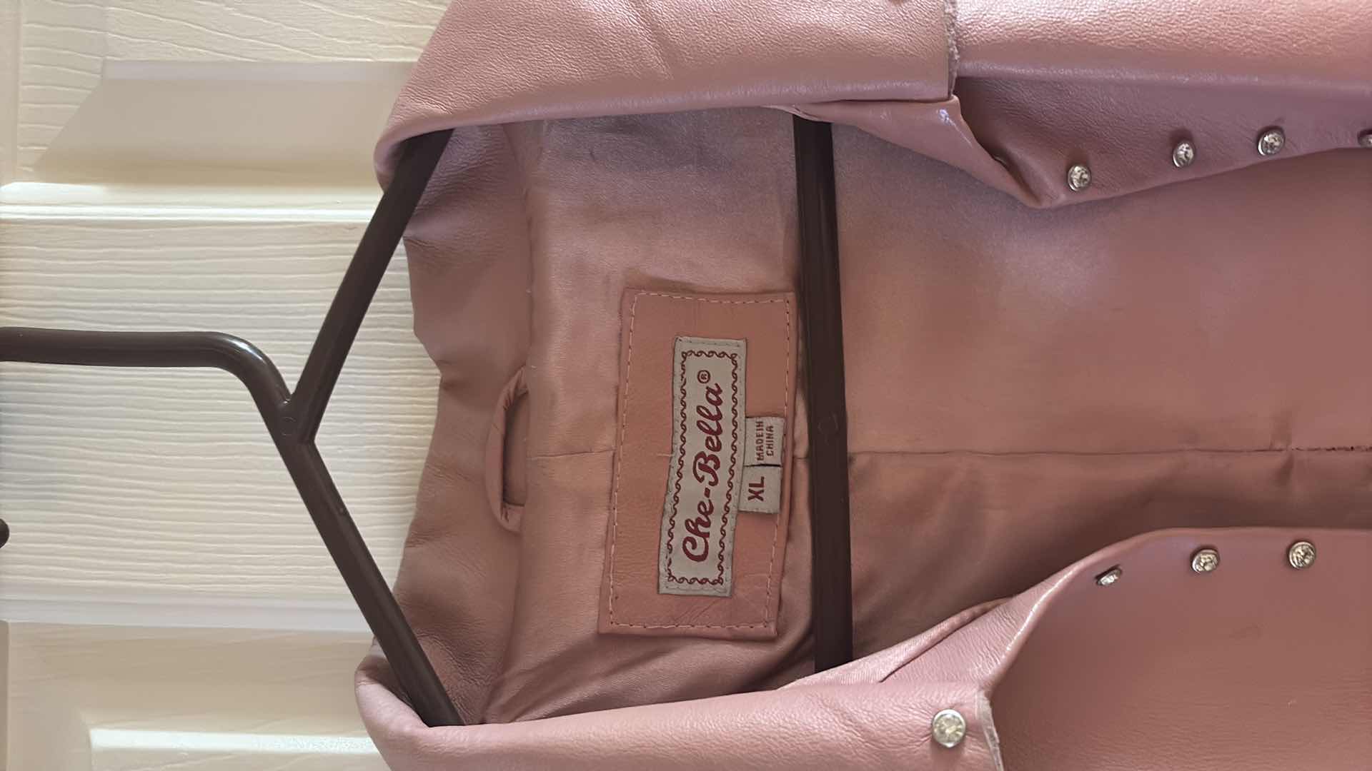 Photo 1 of PINK LEATHER JACKET WOMENS XL