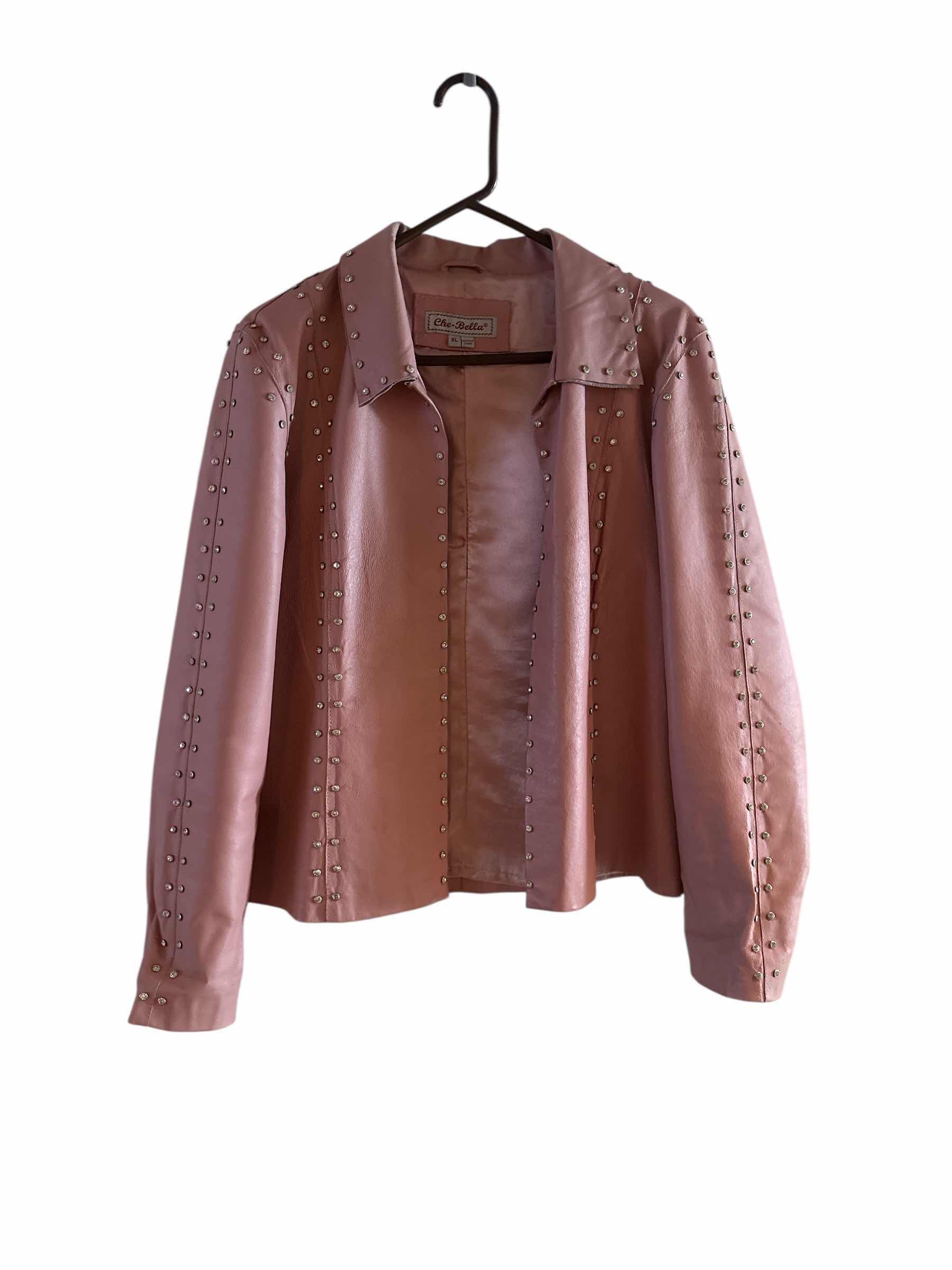 Photo 1 of PINK LEATHER JACKET WOMENS XL