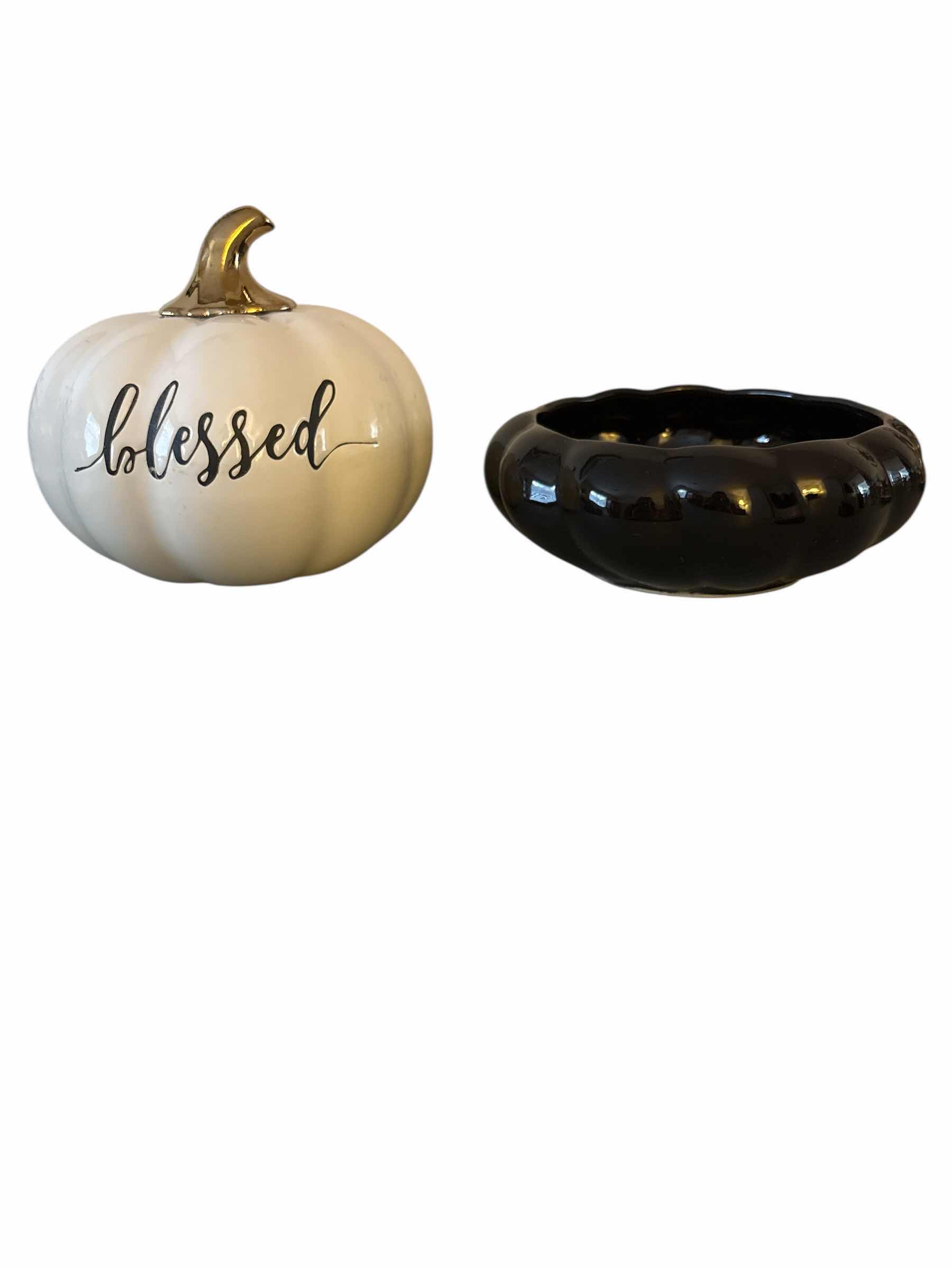 Photo 1 of BLESSED CERAMIC PUMPKIN 8” AND CANDY DISH 9”