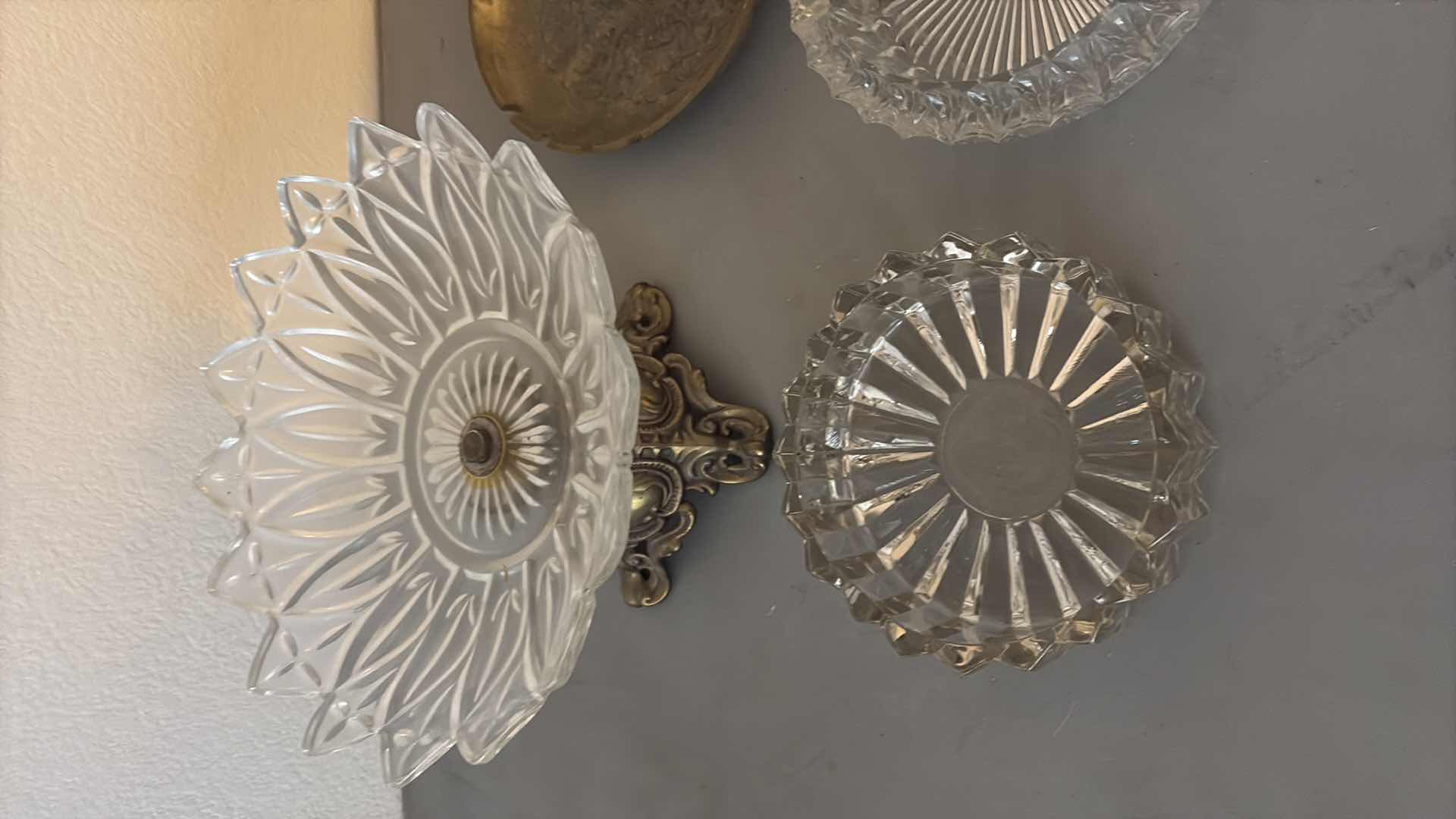 Photo 2 of GLASS AND BRASS ASHTRAYS 8”