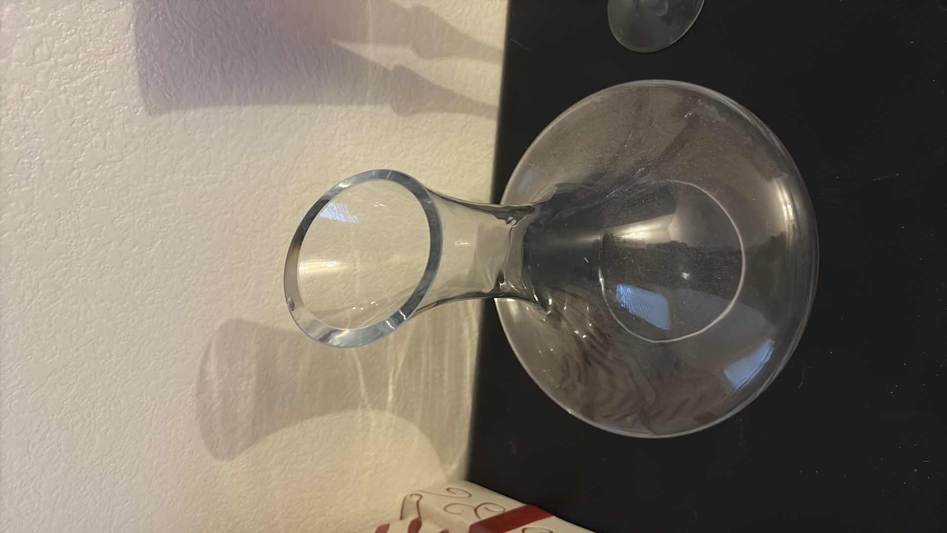 Photo 1 of CHRISTMAS FLUTES 11” AND GLASS DECANTER SMALL CHIP 9”x11”H