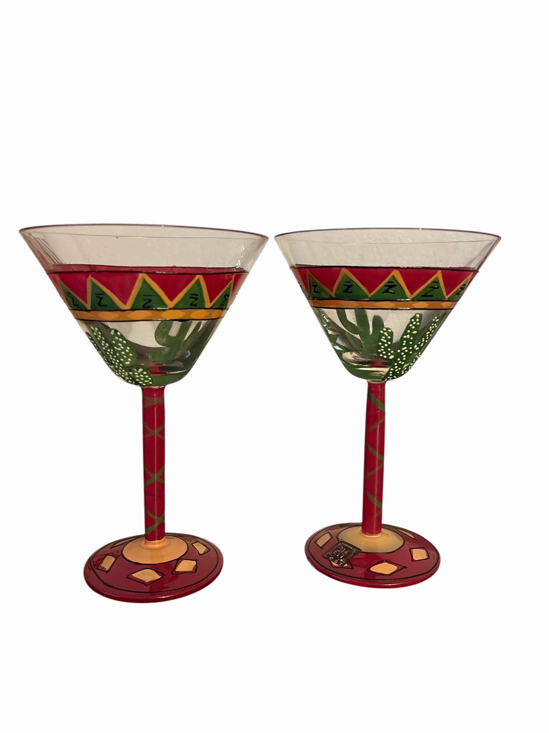 Photo 1 of CACTUS MARTINI GLASSES 7”