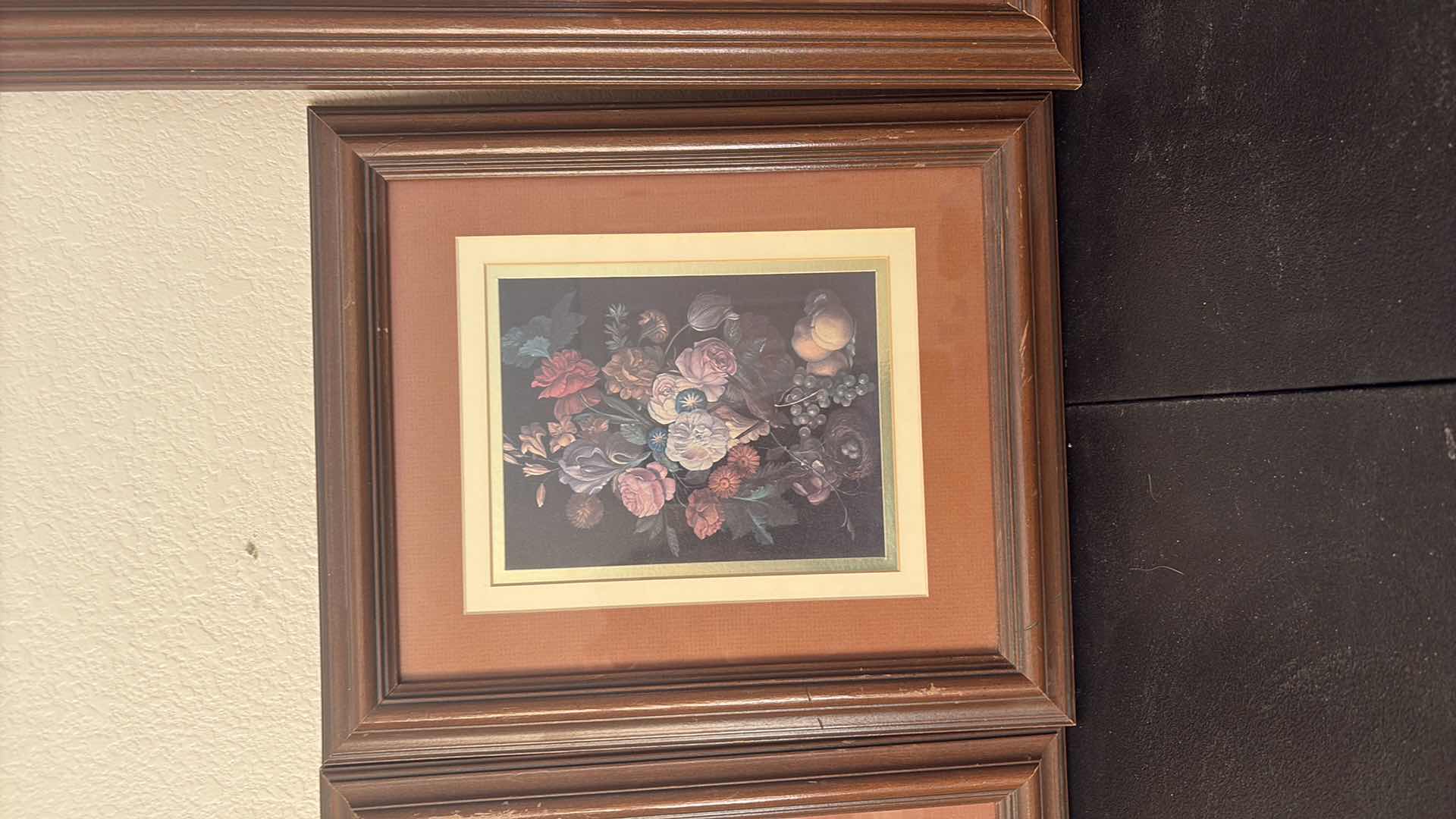 Photo 2 of DARK FLORAL FRAMED PRINTS 12”X H14”