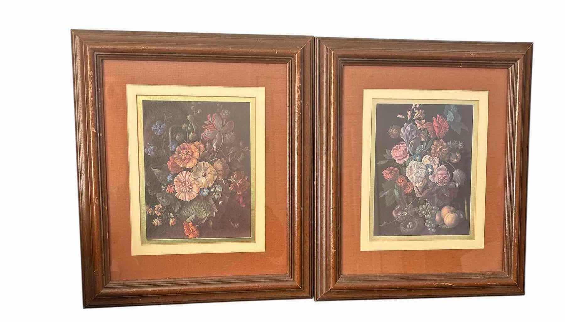 Photo 1 of DARK FLORAL FRAMED PRINTS 12”X H14”