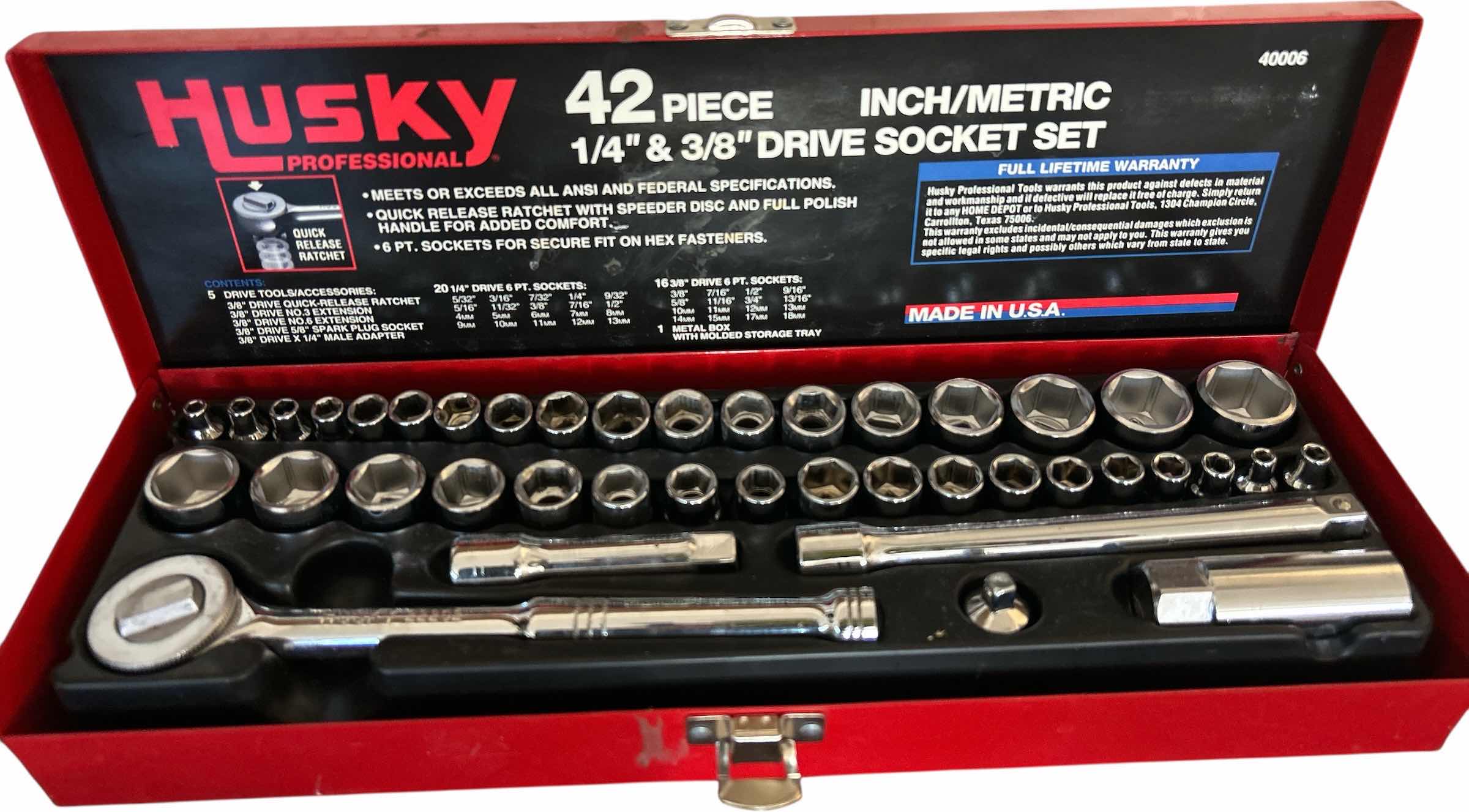 Photo 1 of HUSKY 42 PC INCH/METRIC SOCKET SET