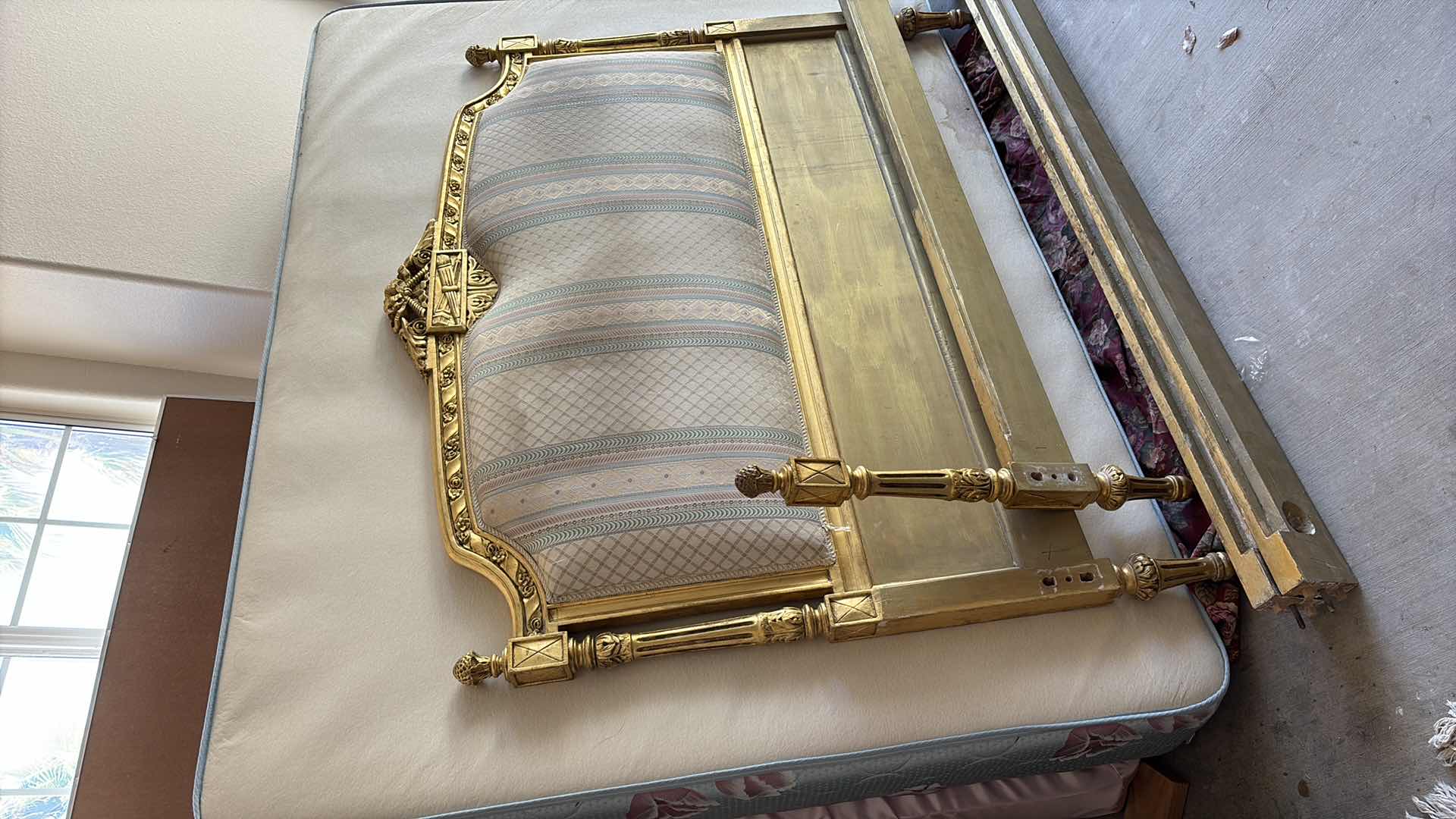 Photo 1 of FULL SIZE BED FRAME GOLD PAINT 83” X 3” X H55”