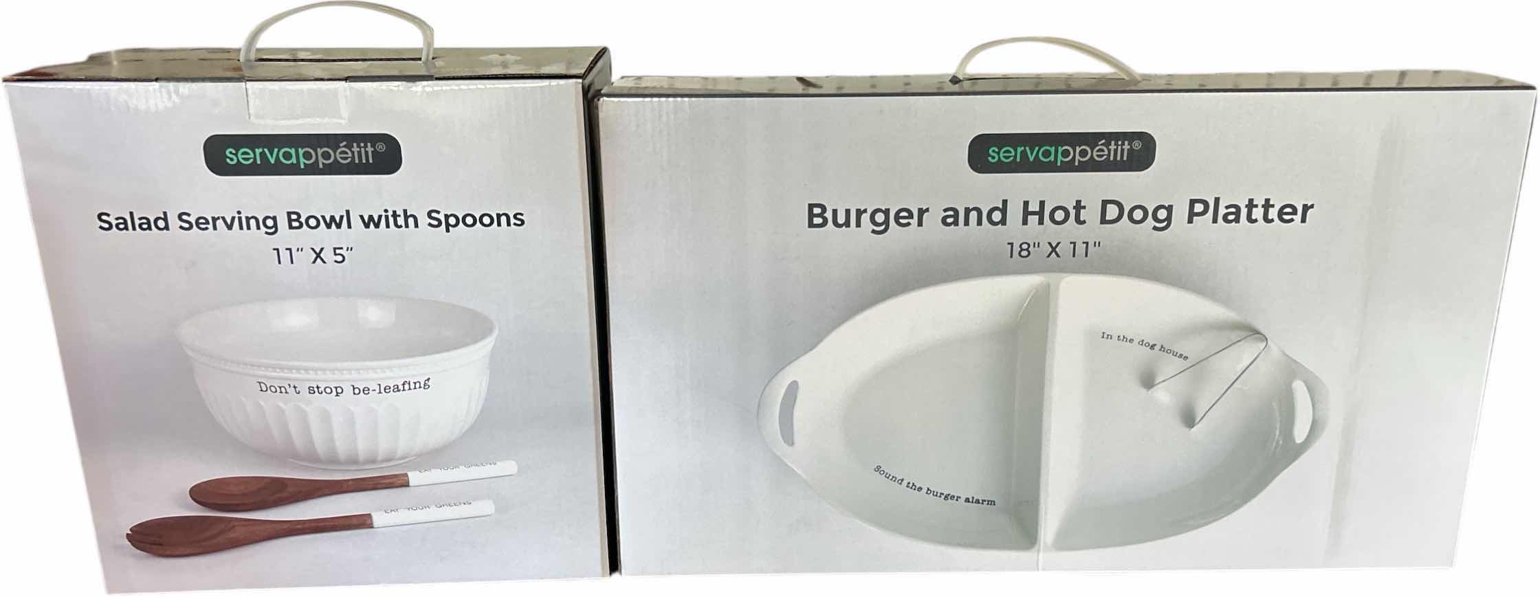 Photo 1 of NEW IN BOX SALAD BOWL AND HOT DOG AND BURGER PLATTER
