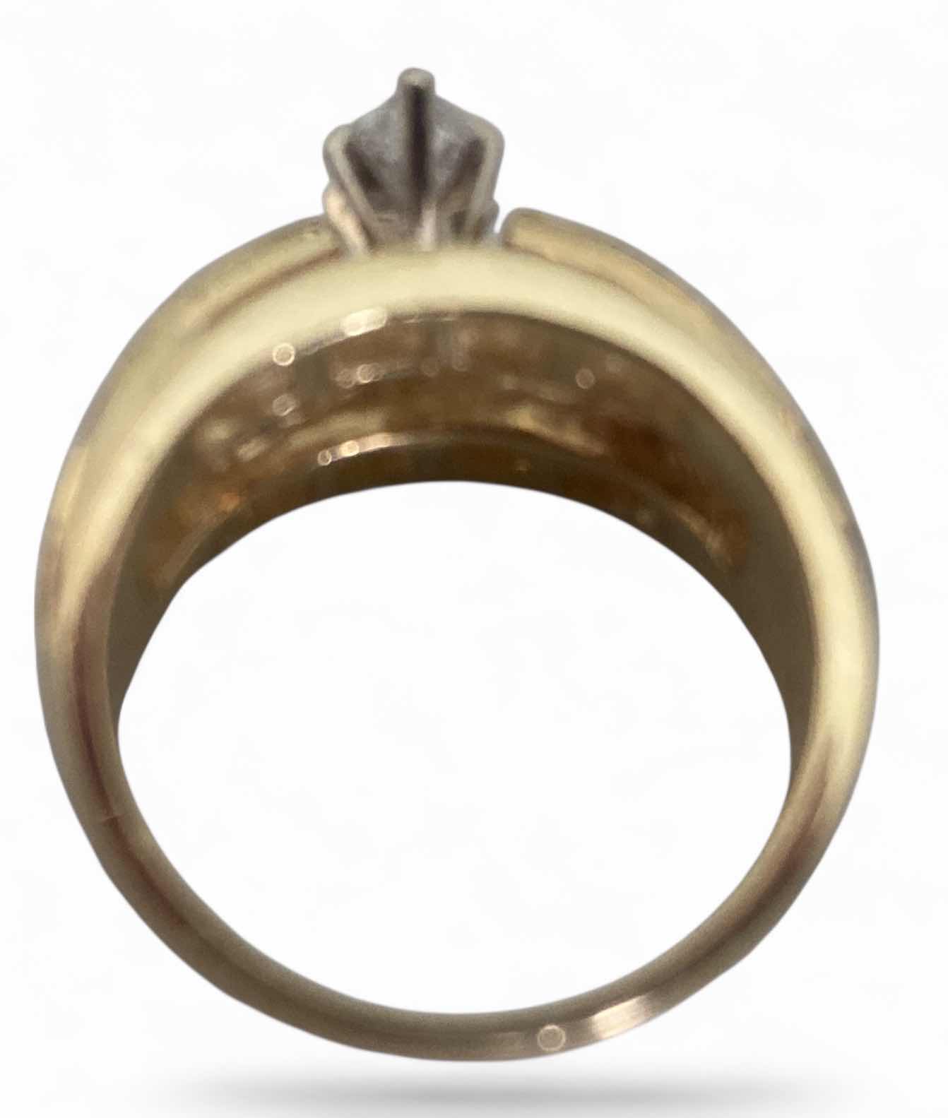 Photo 1 of 14K YELLOW GOLD w 0.60 MARQUEE DIAMOND 1.25 cwt DIAMONDS TOTAL 2cwt RING SIZE 6 3/4 7G #19