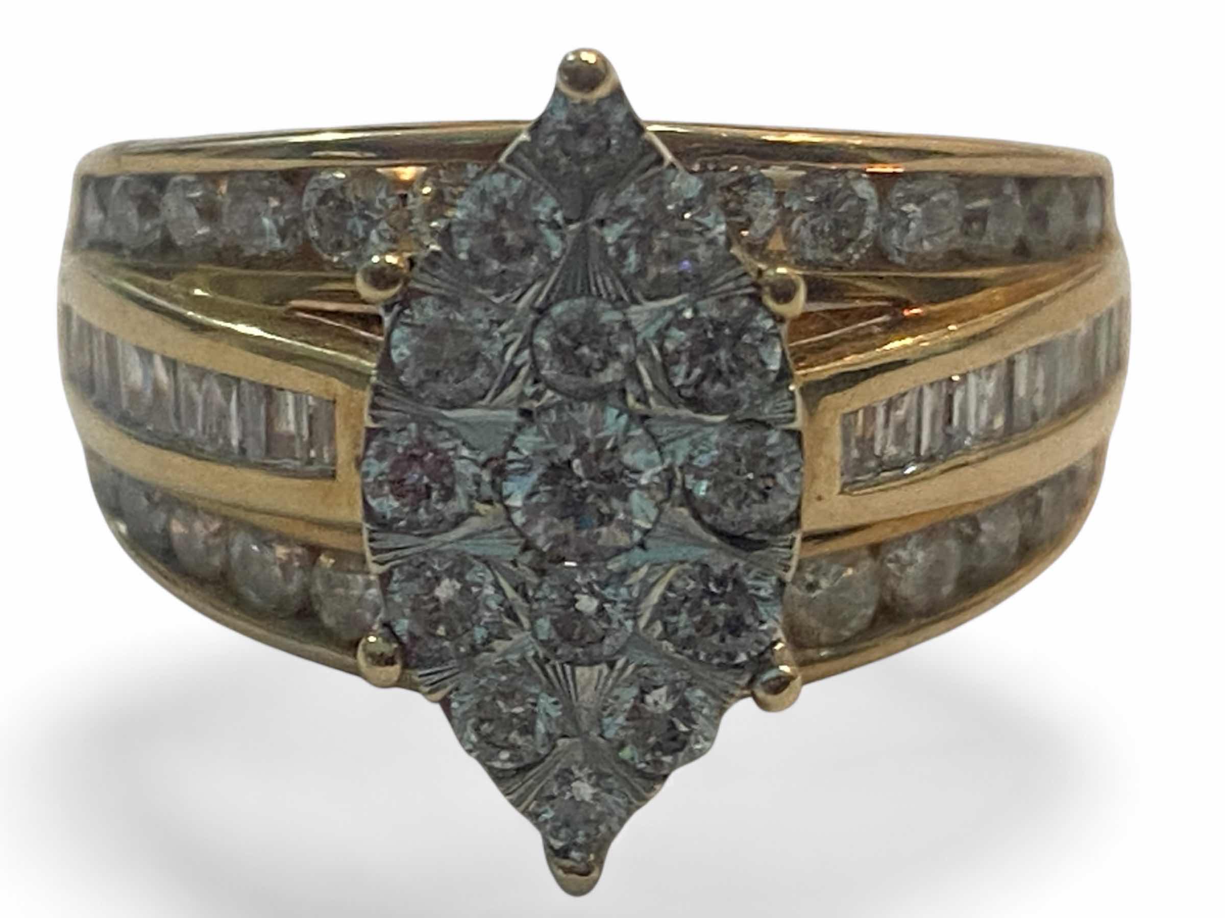 Photo 1 of 14K YELLOW GOLD 1.5 cwt DIAMOND RING 8G SIZE 7 #22