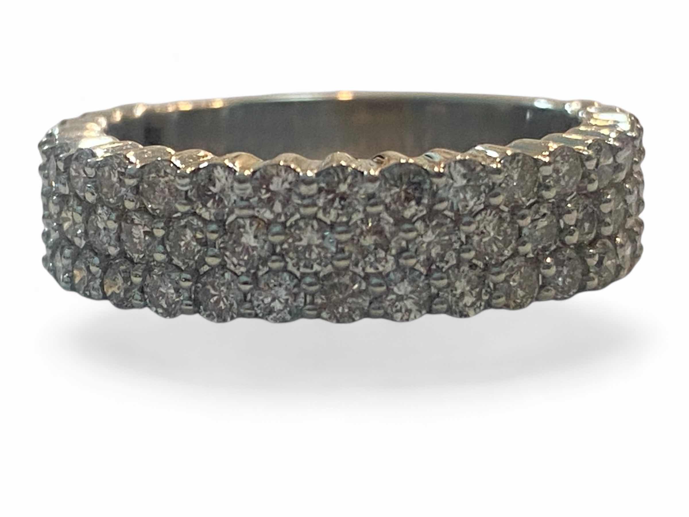 Photo 1 of 10K WHITE GOLD 2ctw DIAMOND RING 5G SIZE 8 1/2 #35