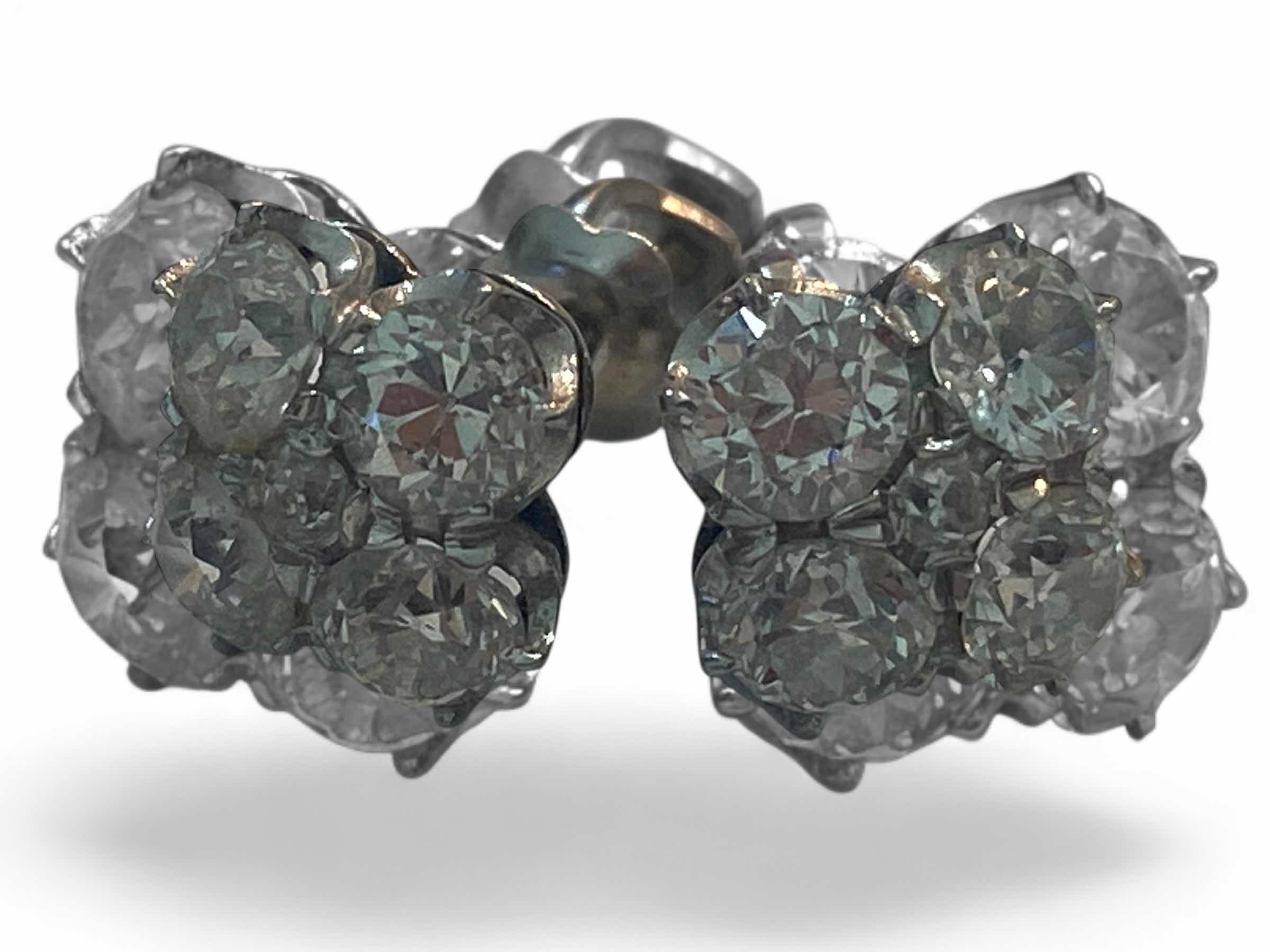 Photo 1 of 14K WHITE GOLD 1cwt DIAMOND EARRINGS 2.9G #27