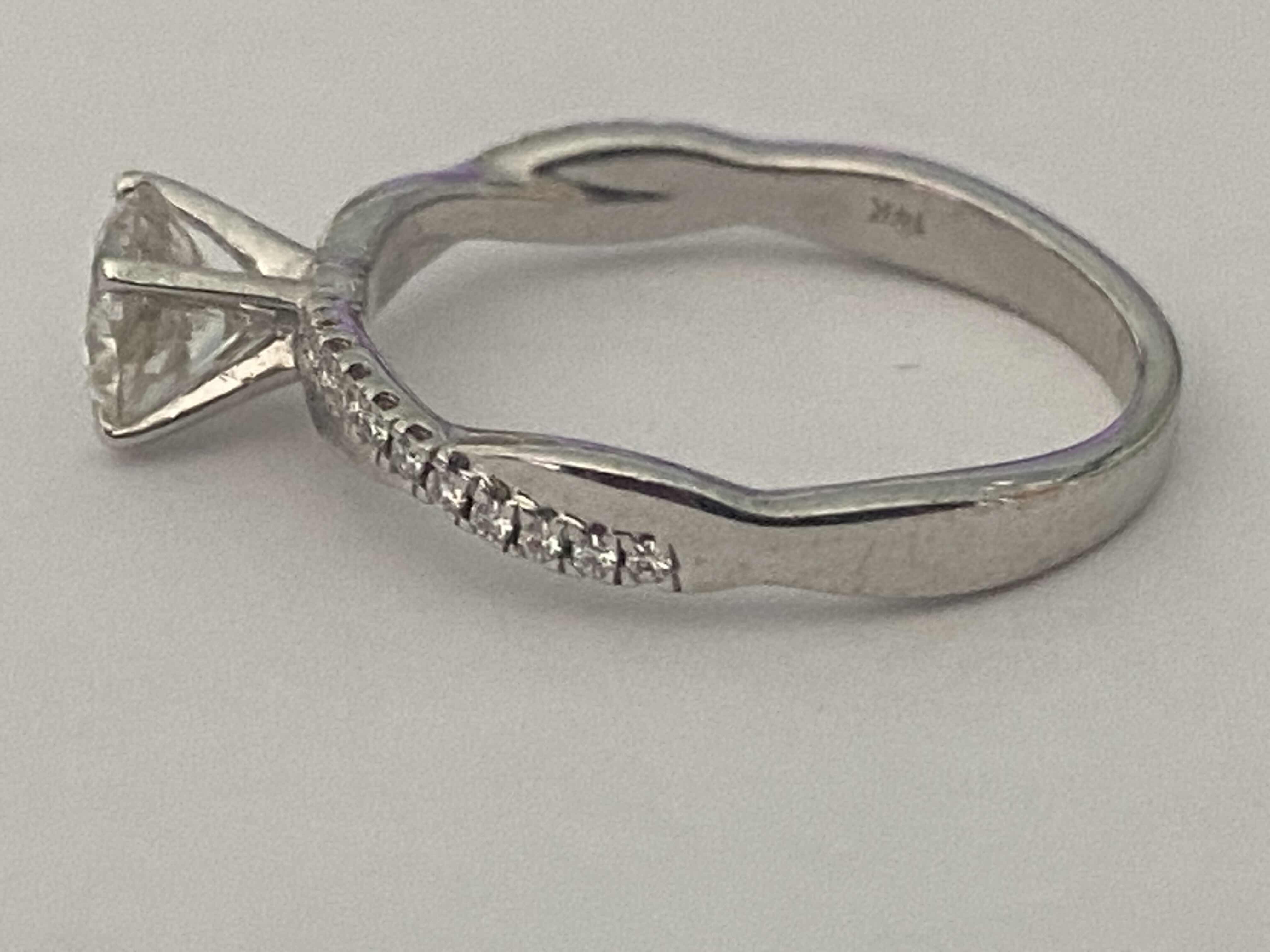 Photo 4 of 14K WHITE GOLD 0.75cwt DIAMOND RING 2.6G SIZE 6 3/4 #25