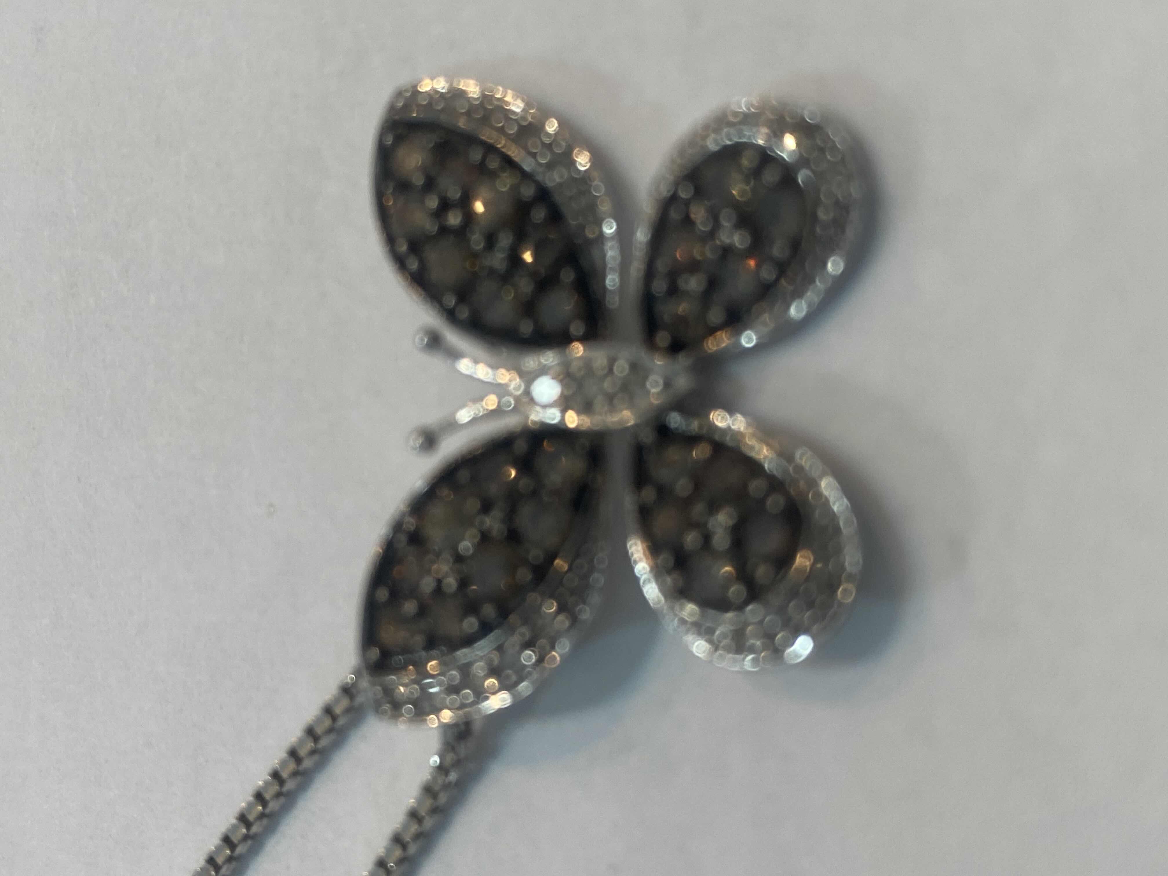 Photo 3 of 14K WHITE GOLD w 1cwt CHOCOLATE DIAMOND NECKLACE 6 G CHAIN 17”  #29