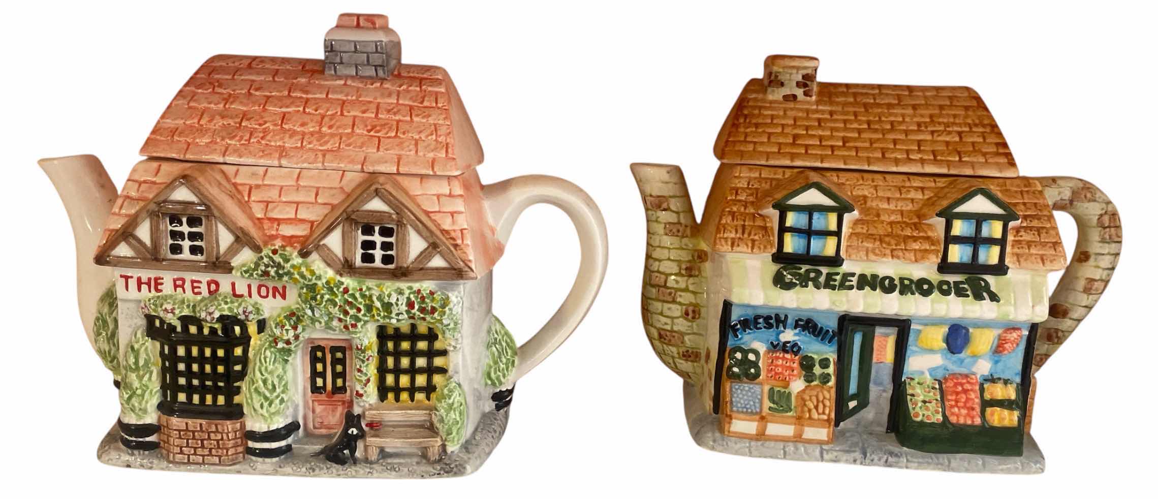 Photo 1 of 2 - HAND PAINTED CERAMIC TEA POTS