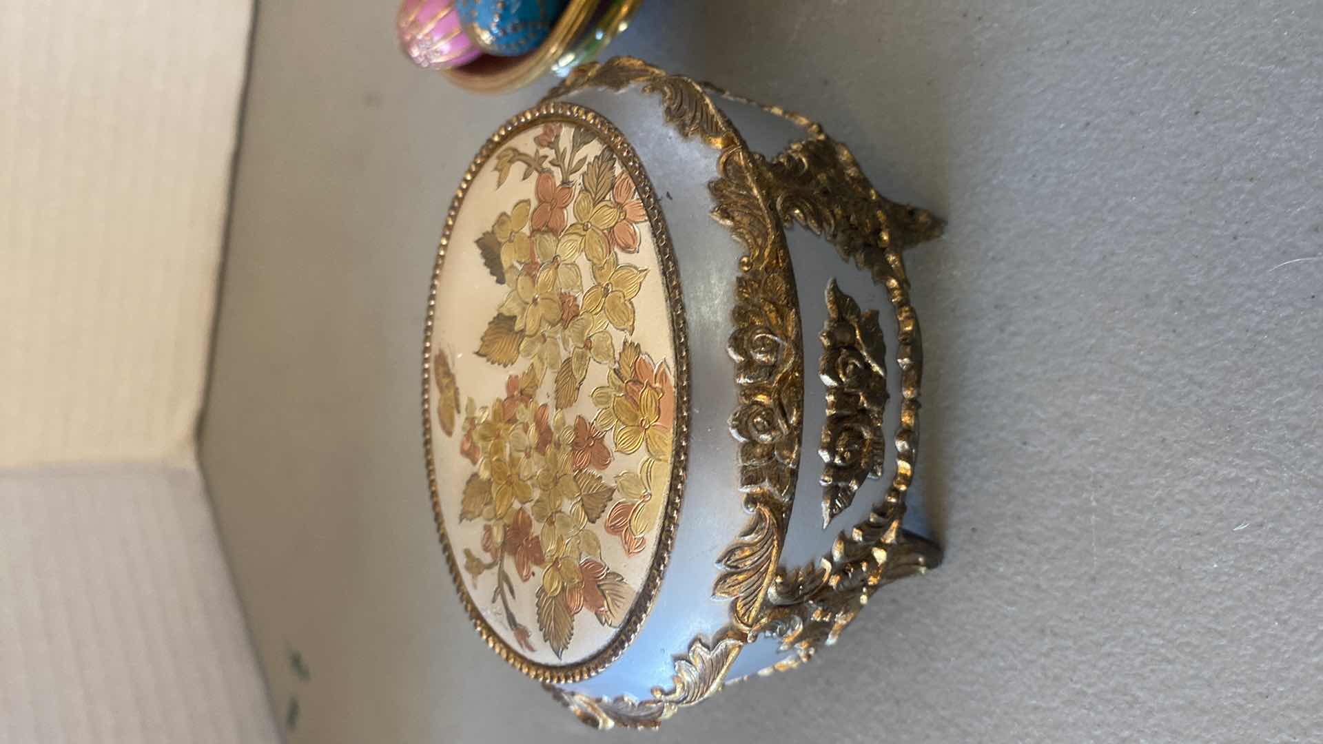 Photo 1 of 3 TRINKET BOXES AND 1 BASKET WITH EGGS