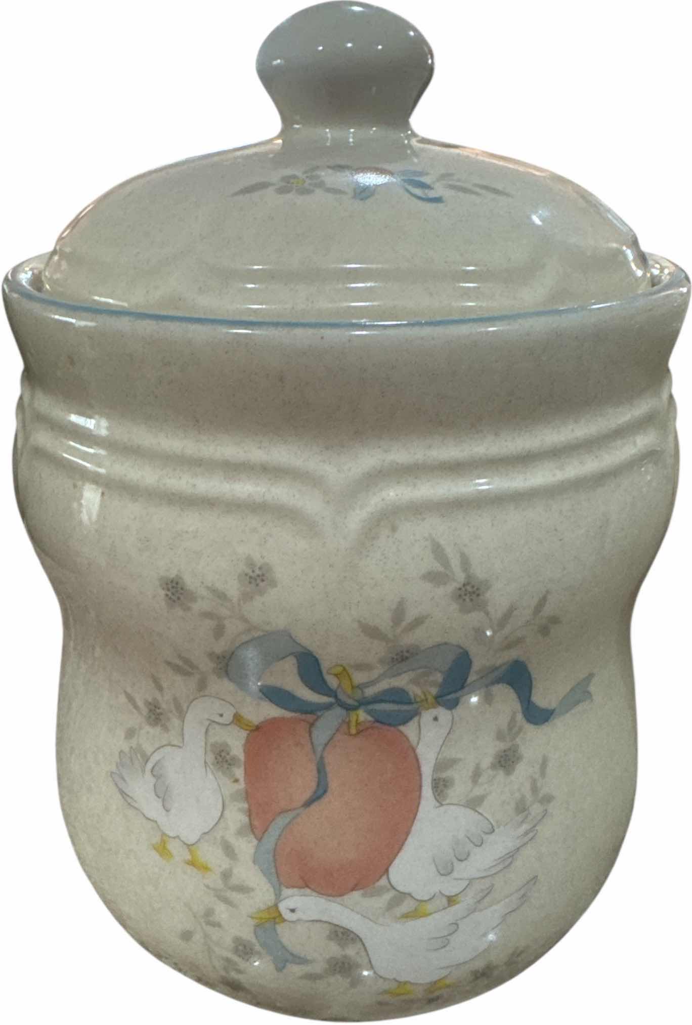 Photo 1 of 3- VINTAGE INTERNATIONAL CHINA COMPANY GOOSE DESIGN CANISTERS
H11” AND SMALLER