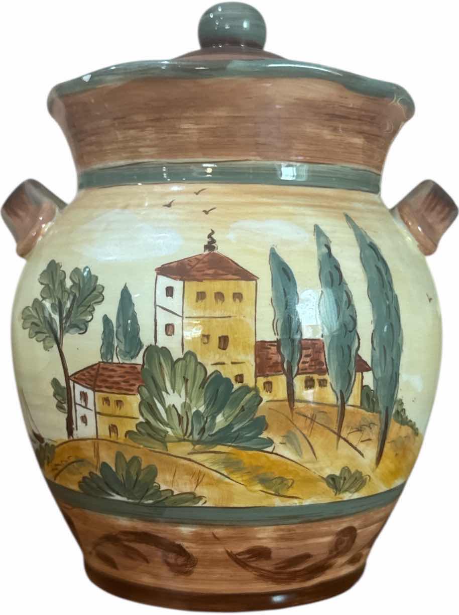 Photo 1 of 2- VINTAGE CERTIFIED INTERNATIONAL TUSCAN LANDSCAPE CANISTERS
H10” AND SMALLER