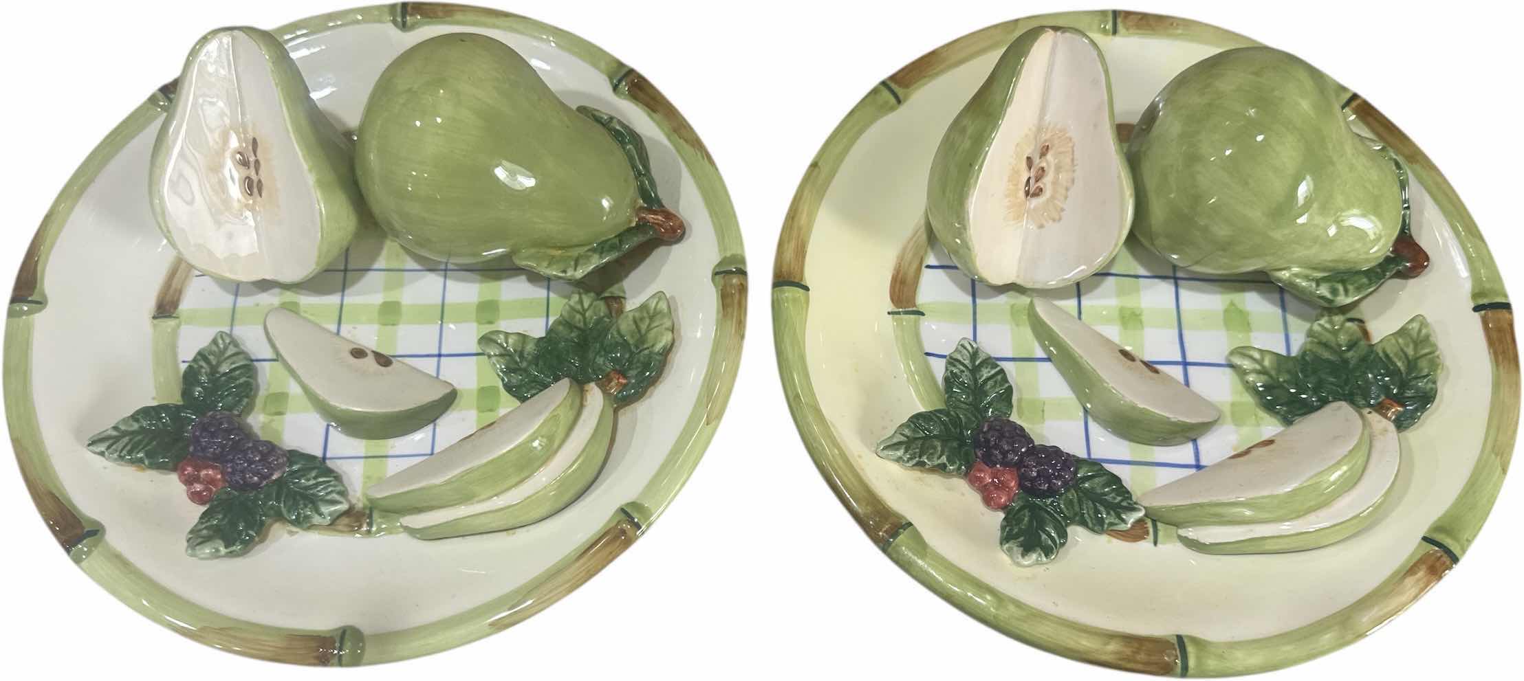 Photo 1 of 2- VINTAGE CERAMIC DECORATIVE PLATES PEAR DESIGN
D8”