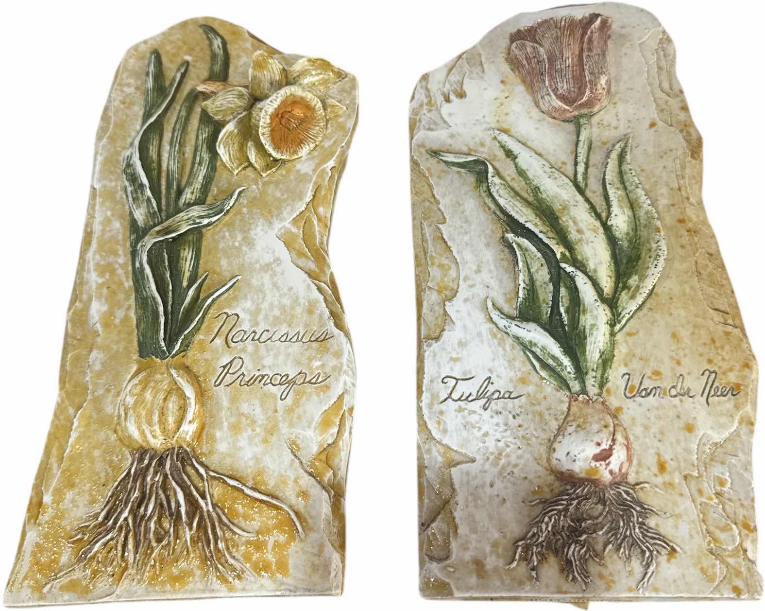 Photo 1 of 2- VINTAGE RESIGN WALL ART TULIP AND DAFFODIL DESIGN HOME DECOR
H10”